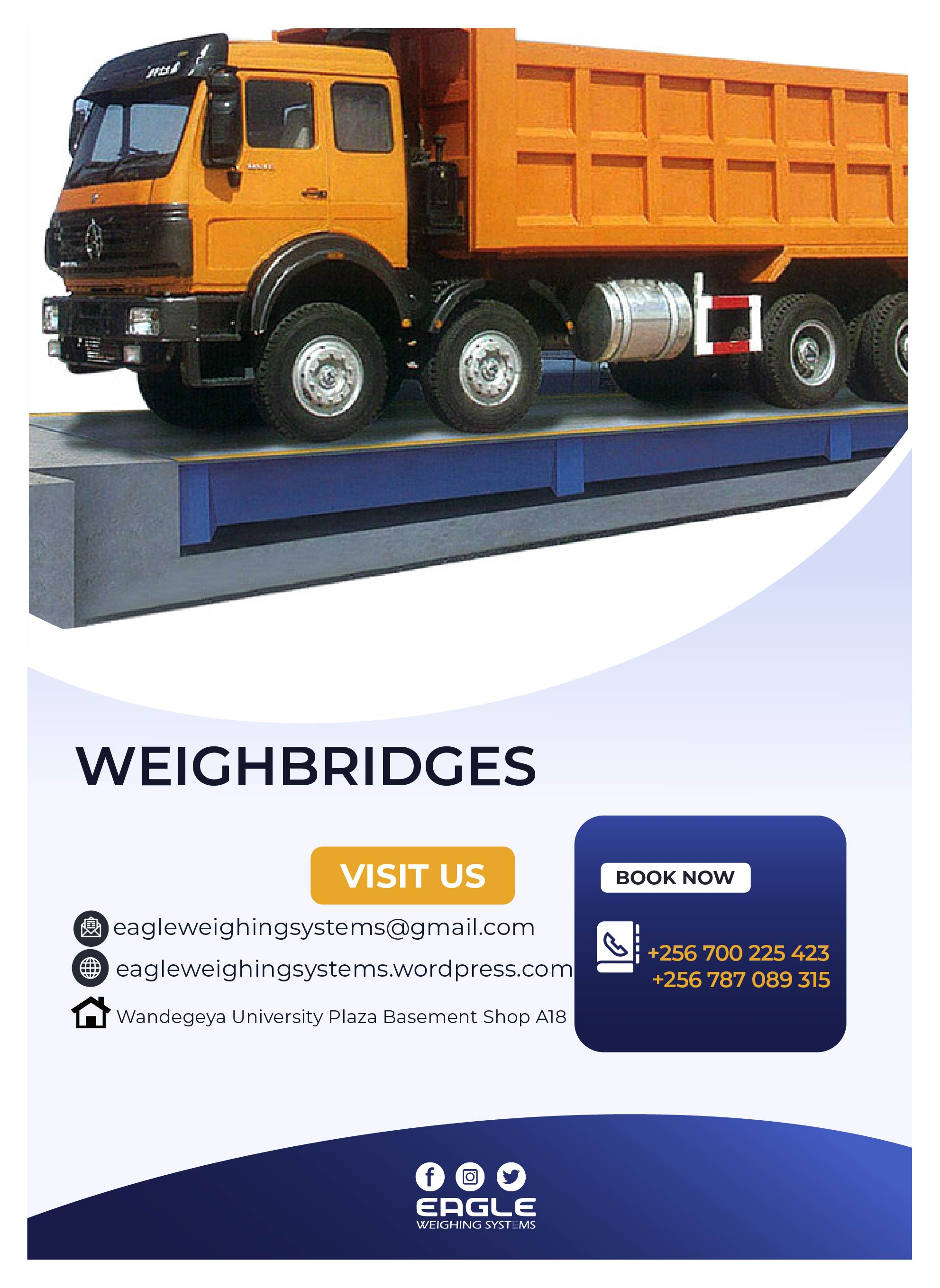 Weighbridge with high precision double ended shear beam'