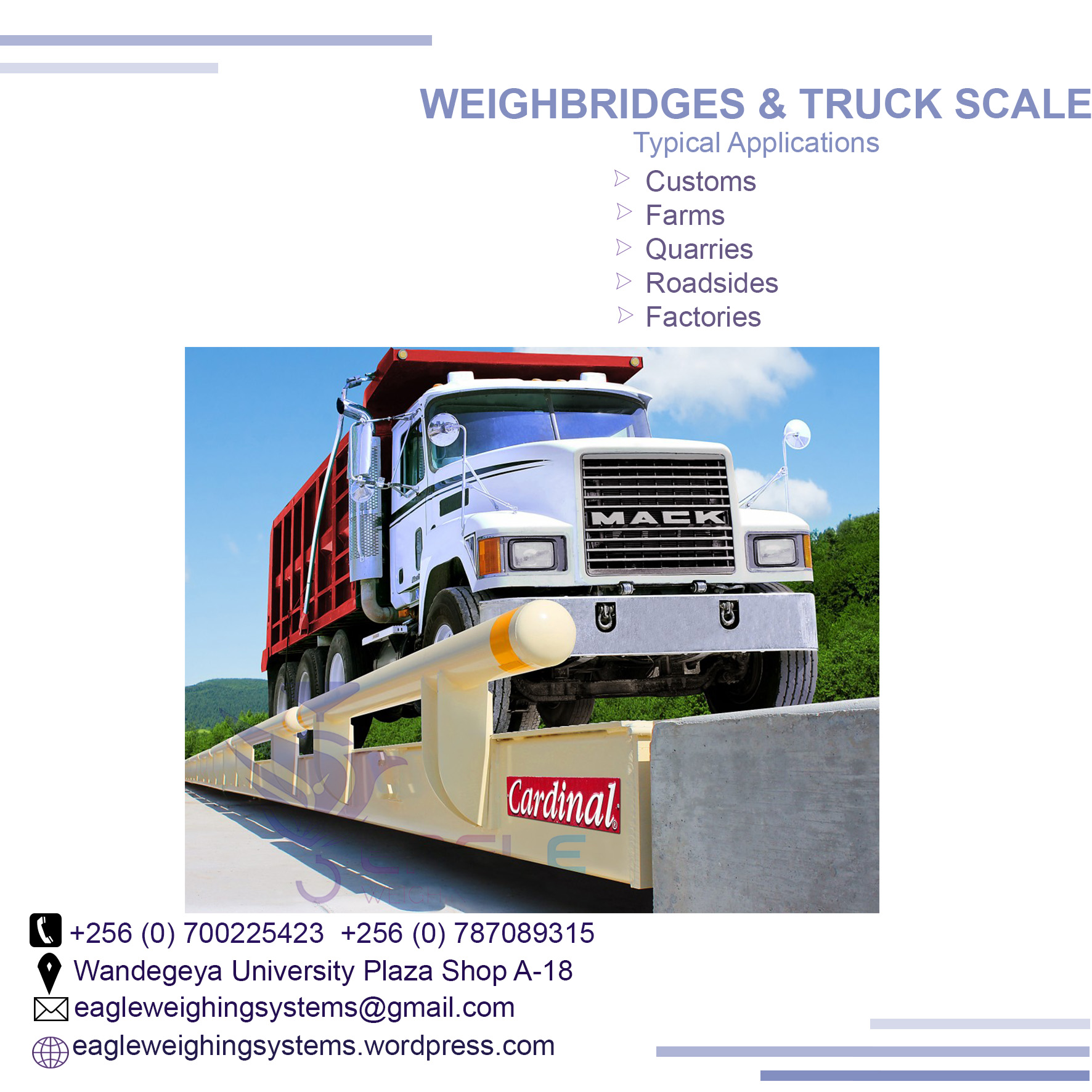 High-resistance low-profile weighbridges for sale in kampal'