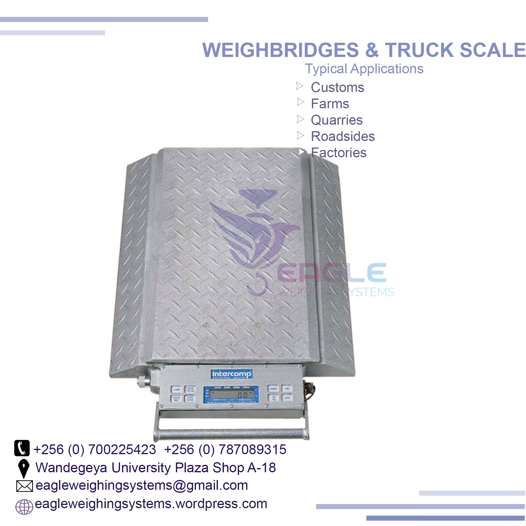 Single Axle Weighbridges supplier in Uganda'