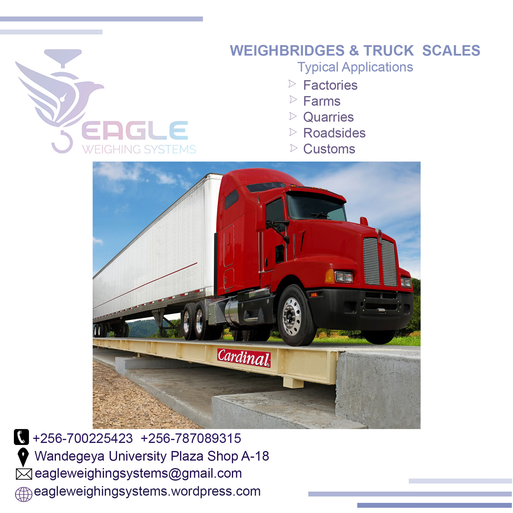 Portable 80 Ton Electronic Weighbridge'