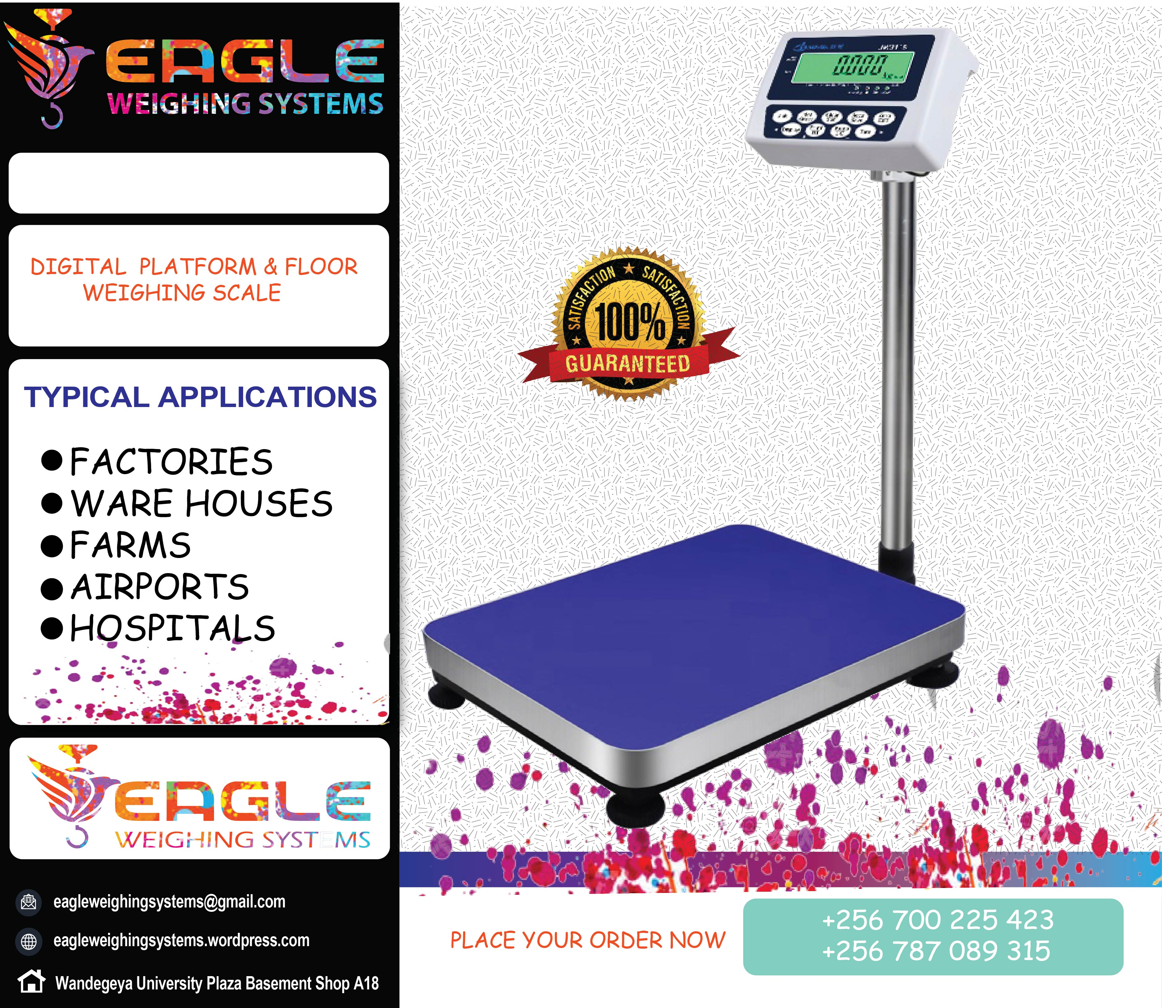 Stainless steel top platform scale with rail'