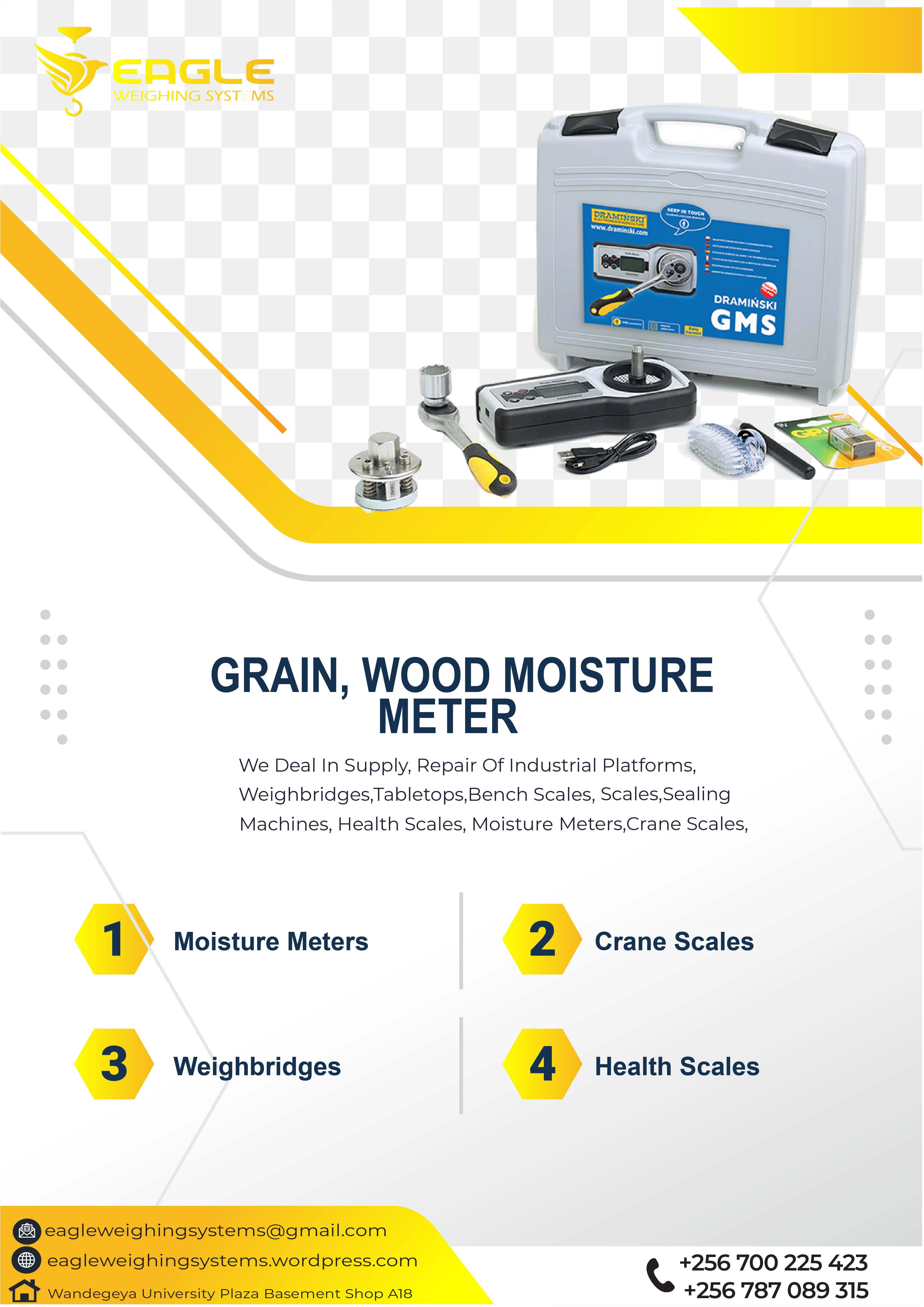 Portable moisture meter for dry grains'