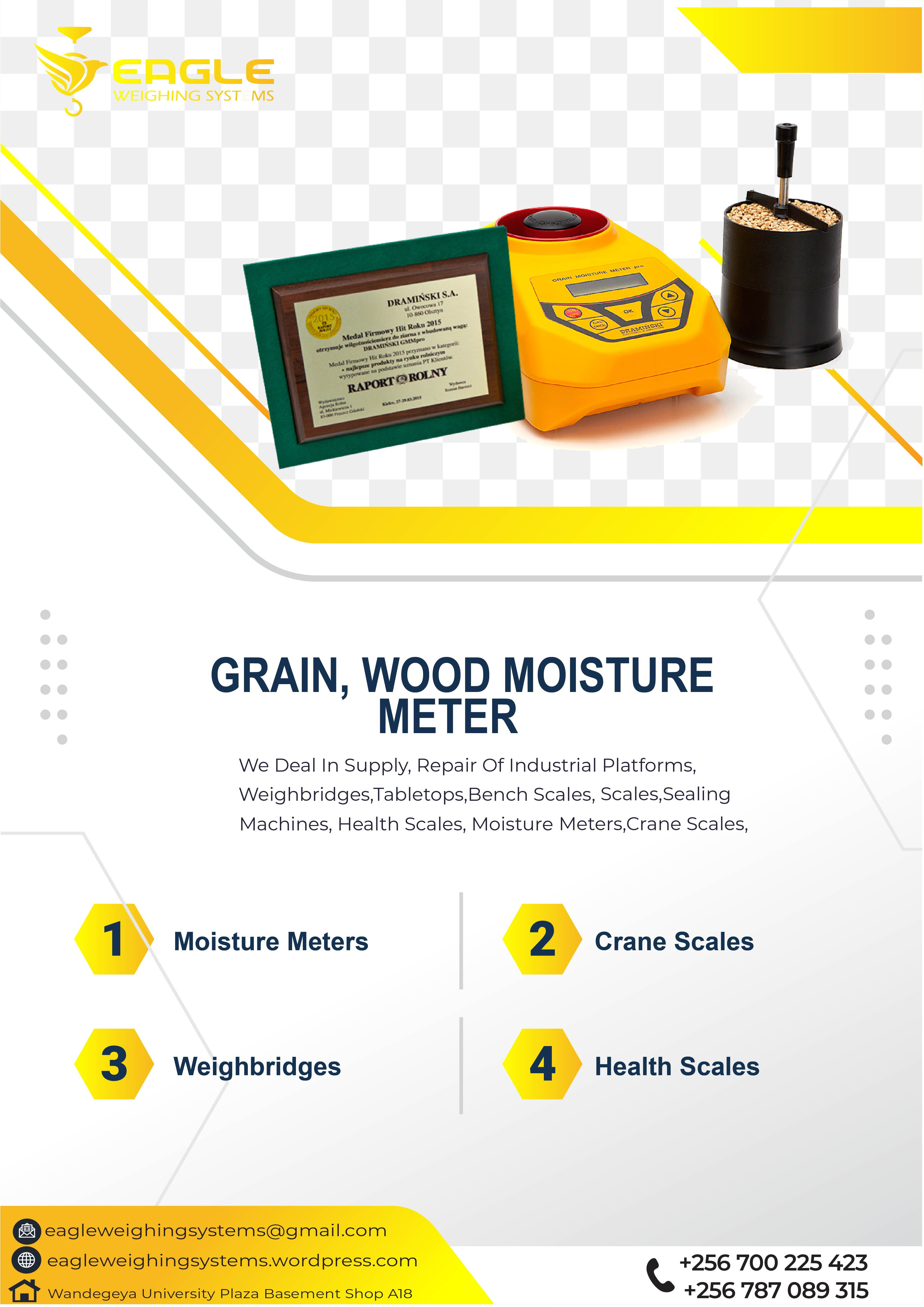 Moisture meters for cocoa and coffee'