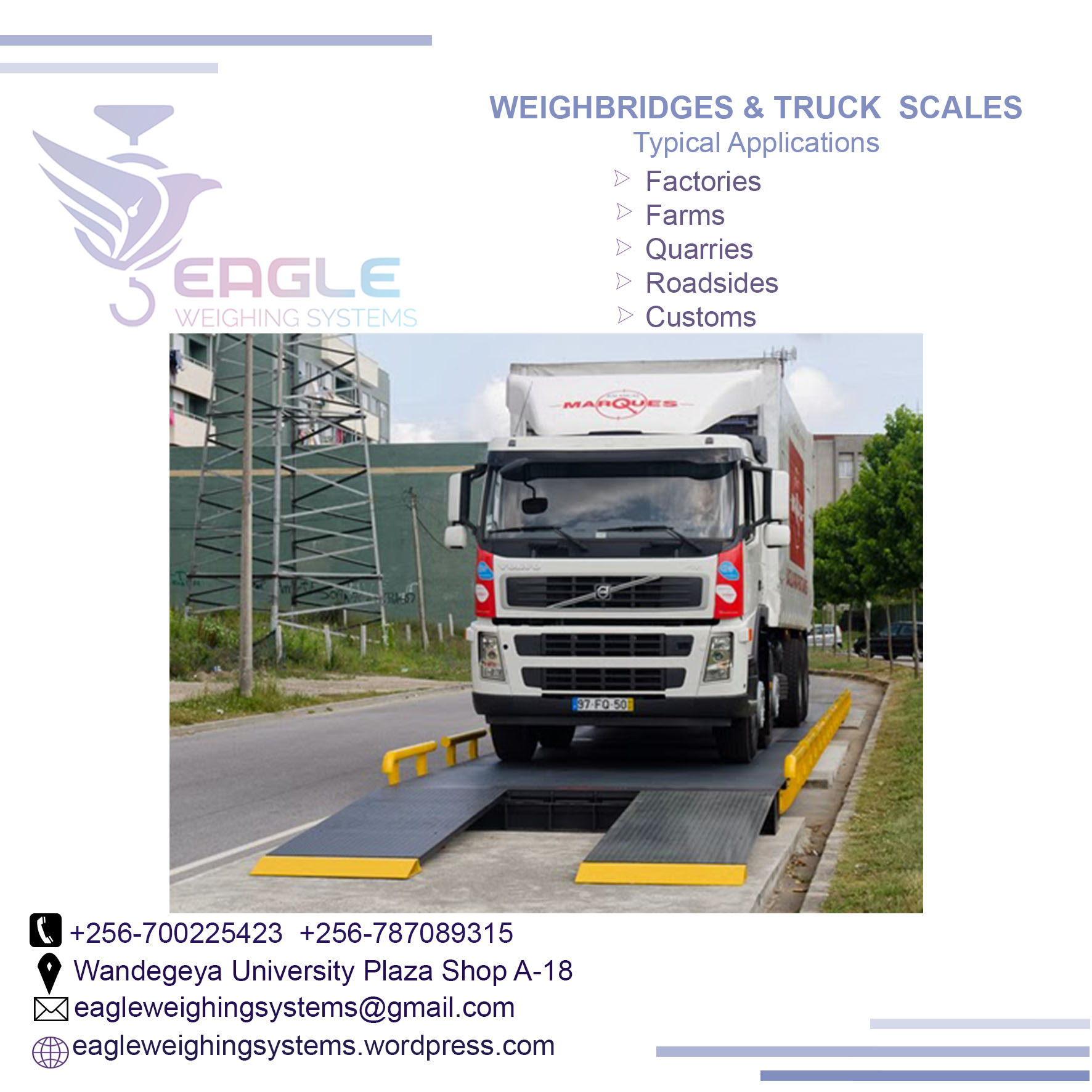 10t to 100t weighbridge price'