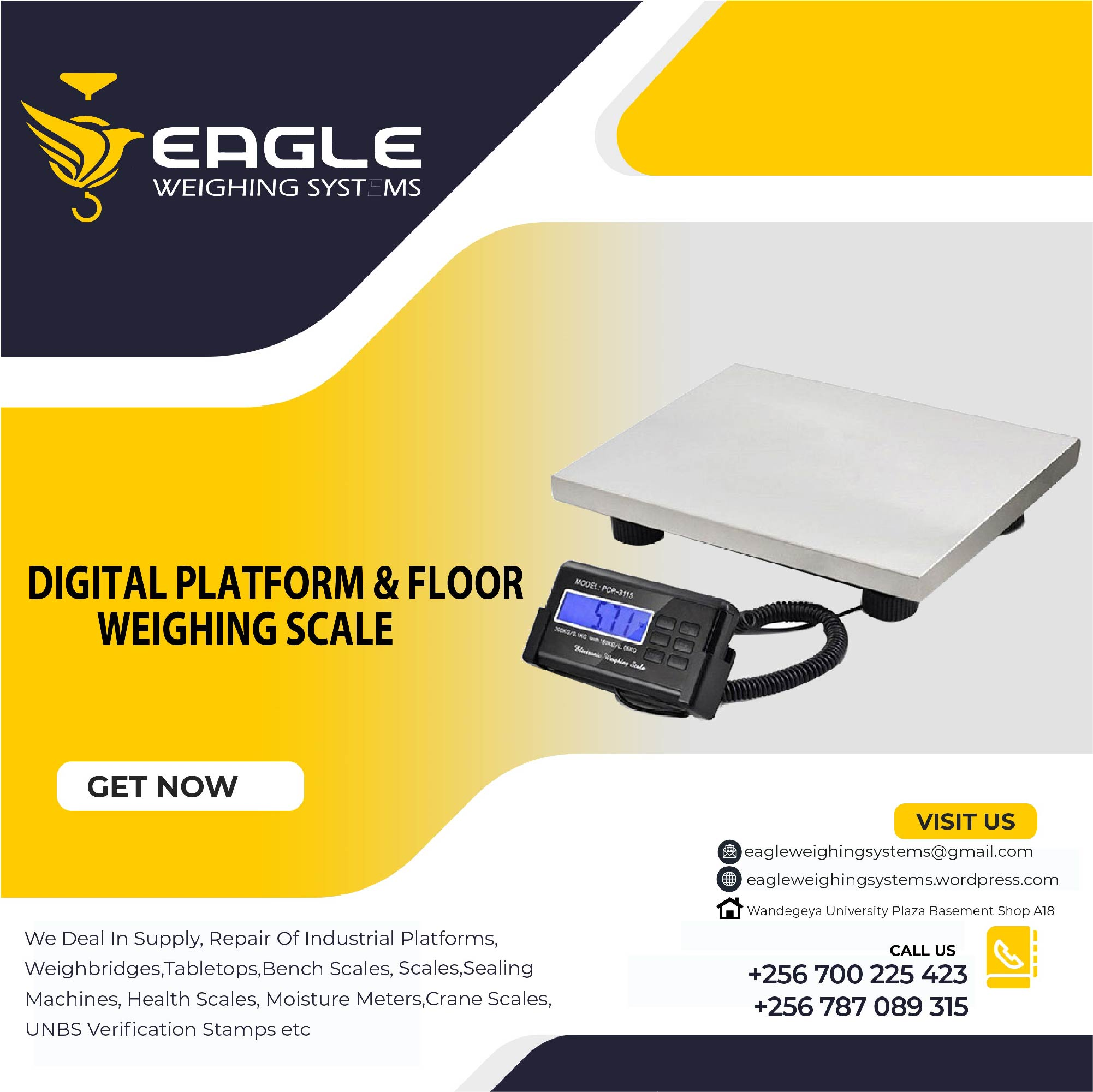 Platform weighing scales at Eagle Weighing Systems Ltd'