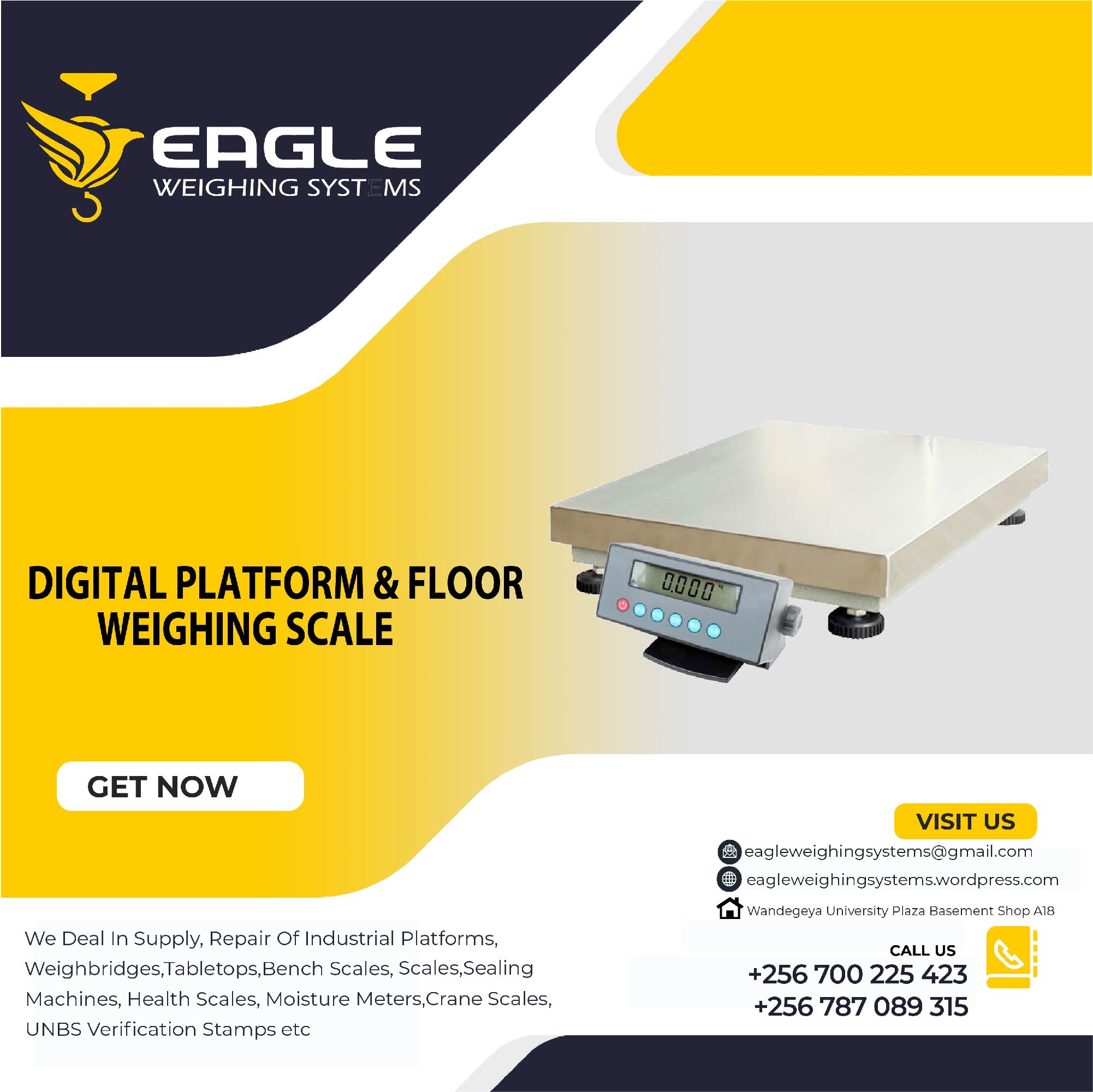 platform weighing scales supplier in Entebbe'