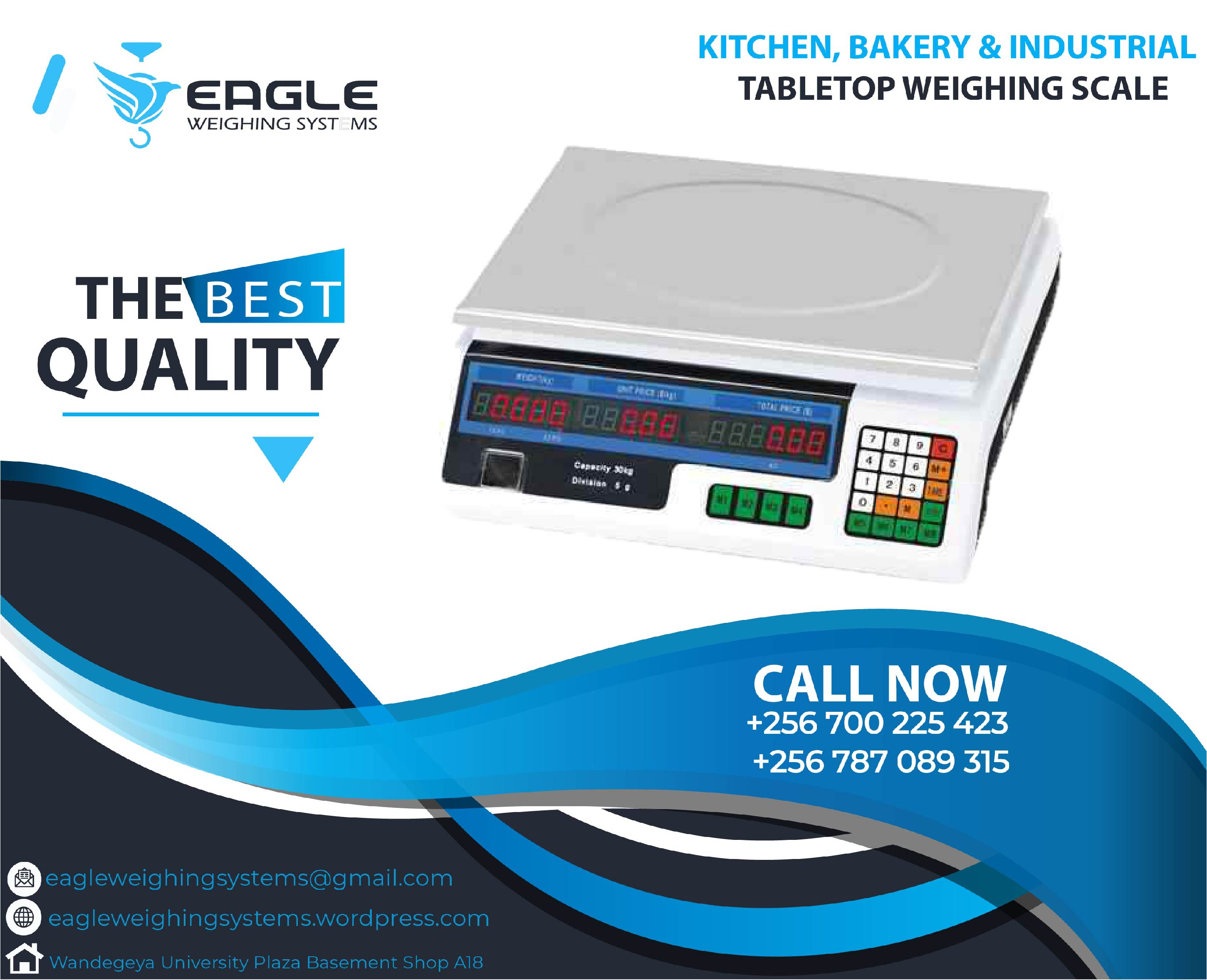 Square 30kg digital market commercial table top weighing sca'