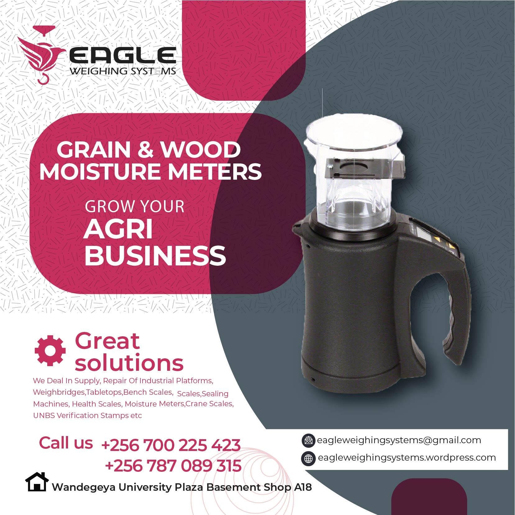 Moisture meters for cocoa and coffee'