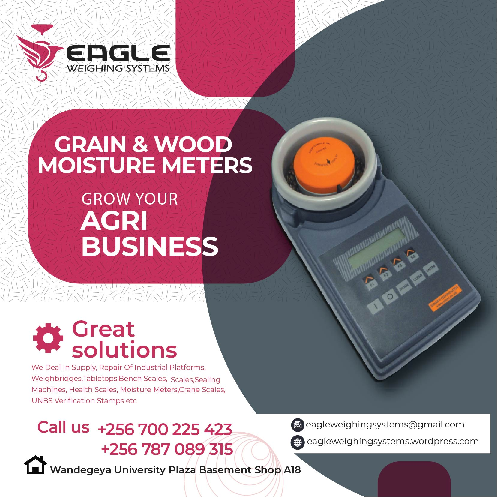 Portable moisture meter for seeds'