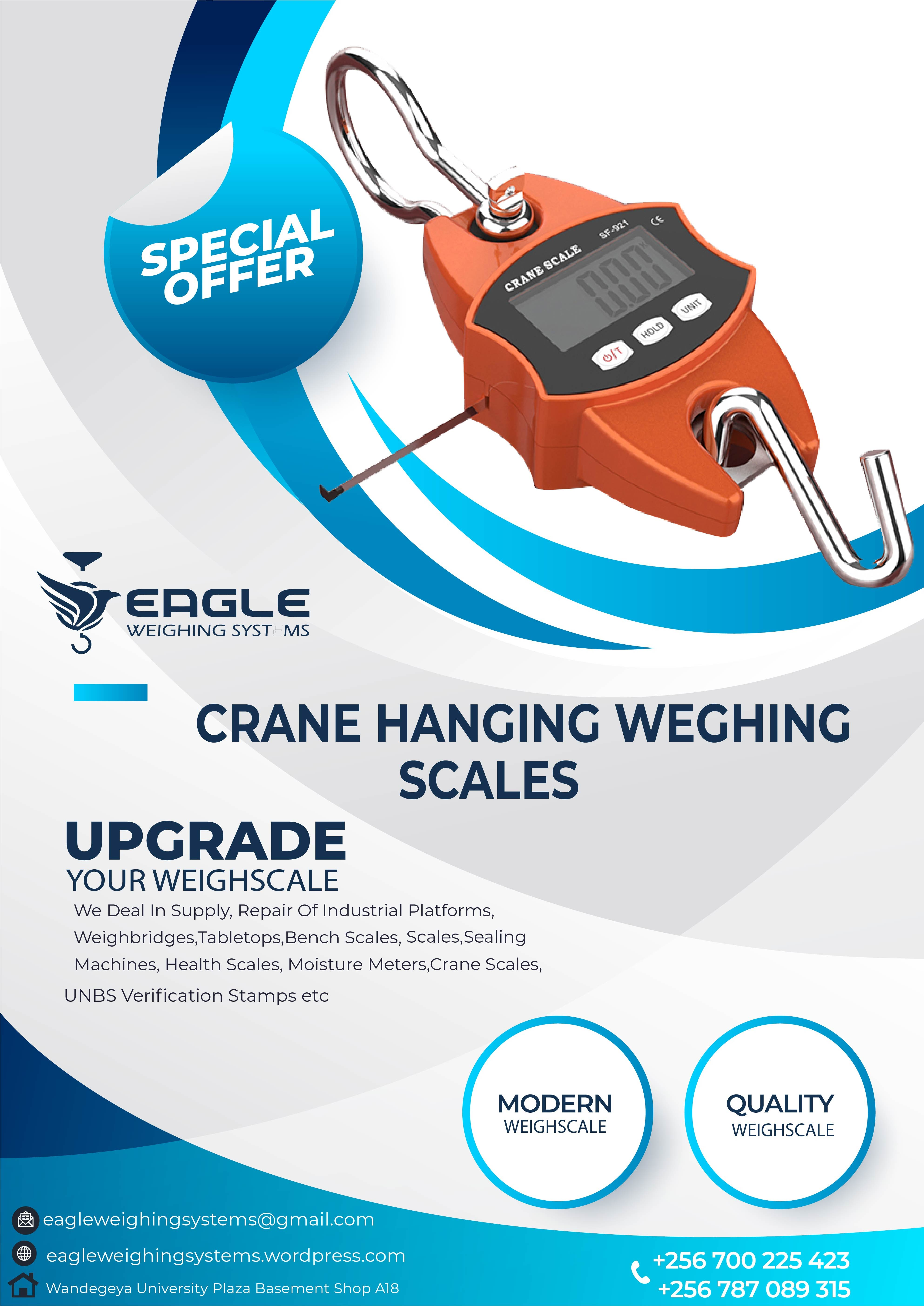 Crane Scales for luggage at Eagle Weighing Scales'