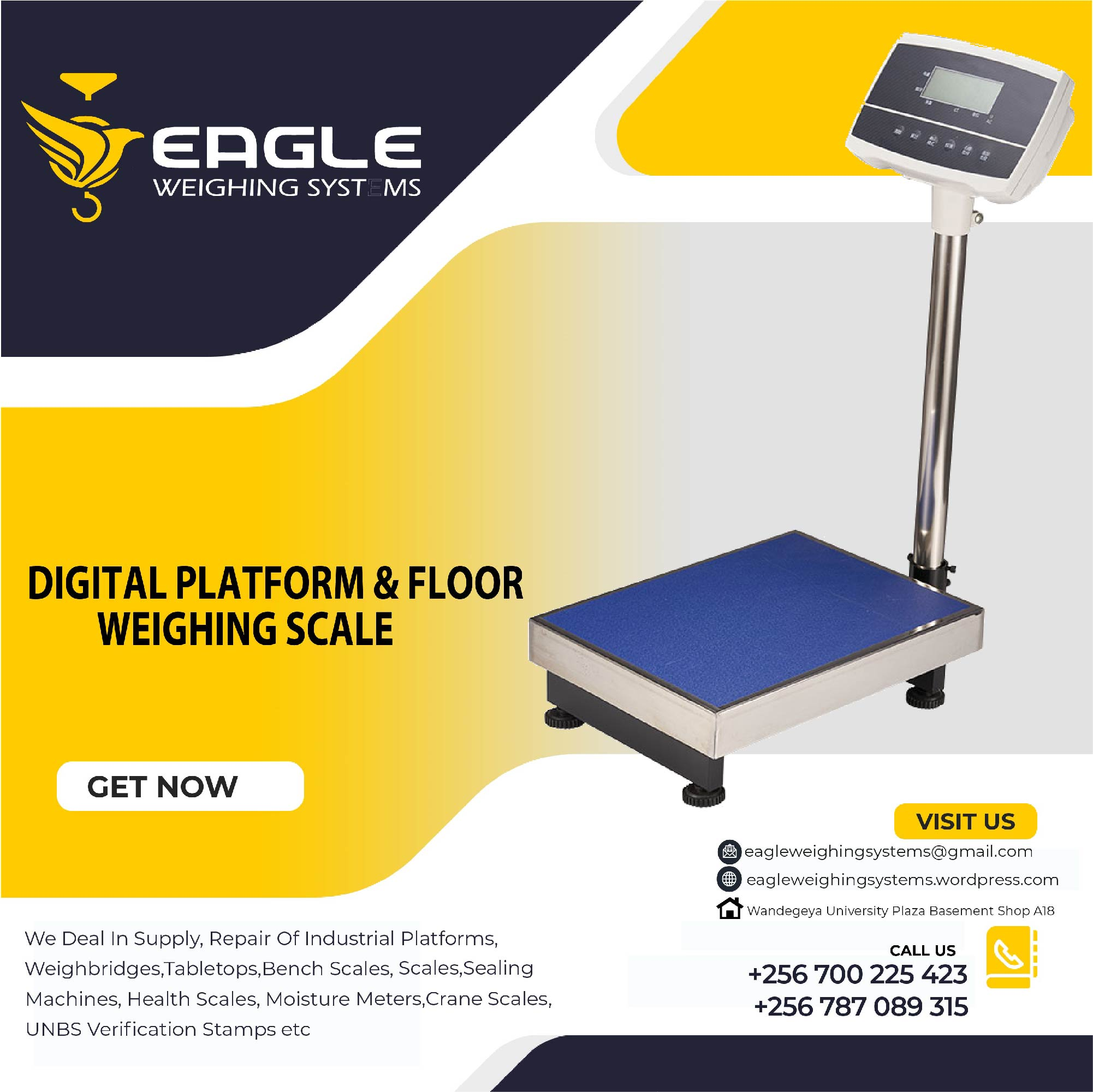 electronic platform digital weighing scale with railing'