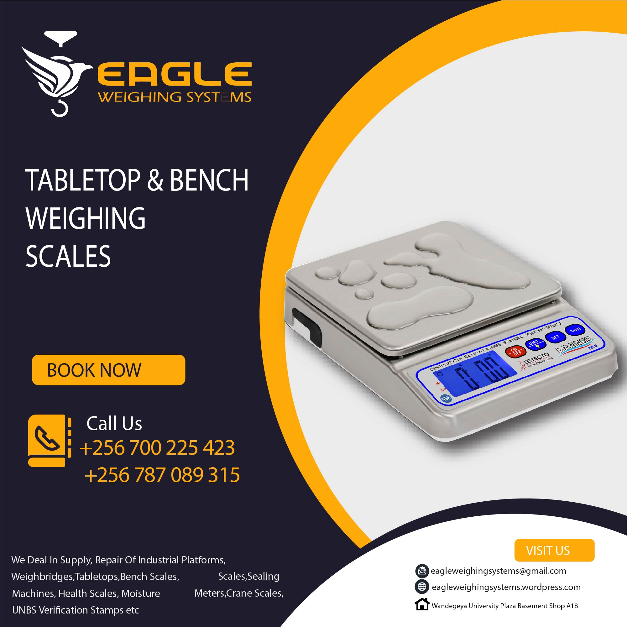 Portable table top electronic waterproof weighing scales'