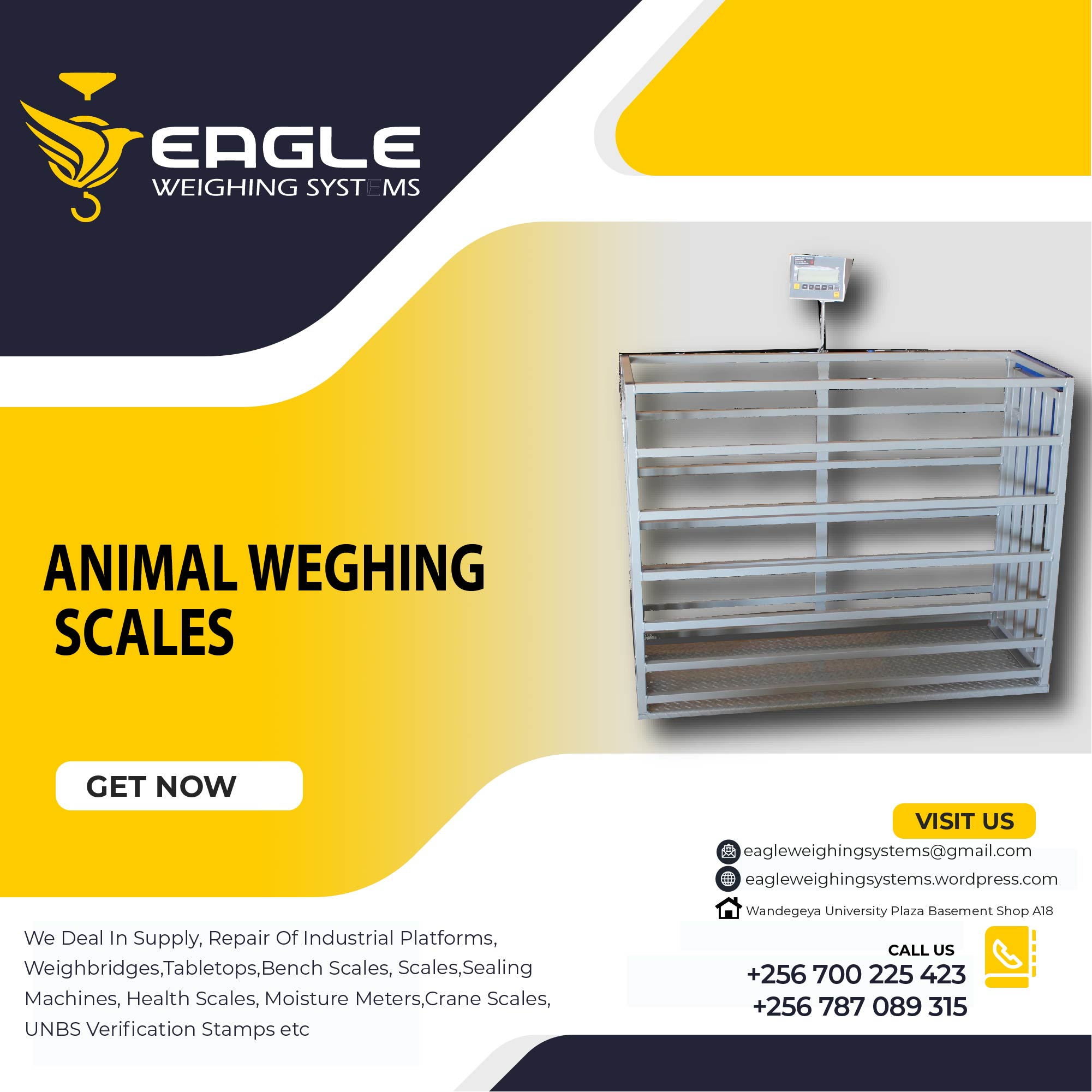 Platform floor scale industrial animal weighing scales in U'