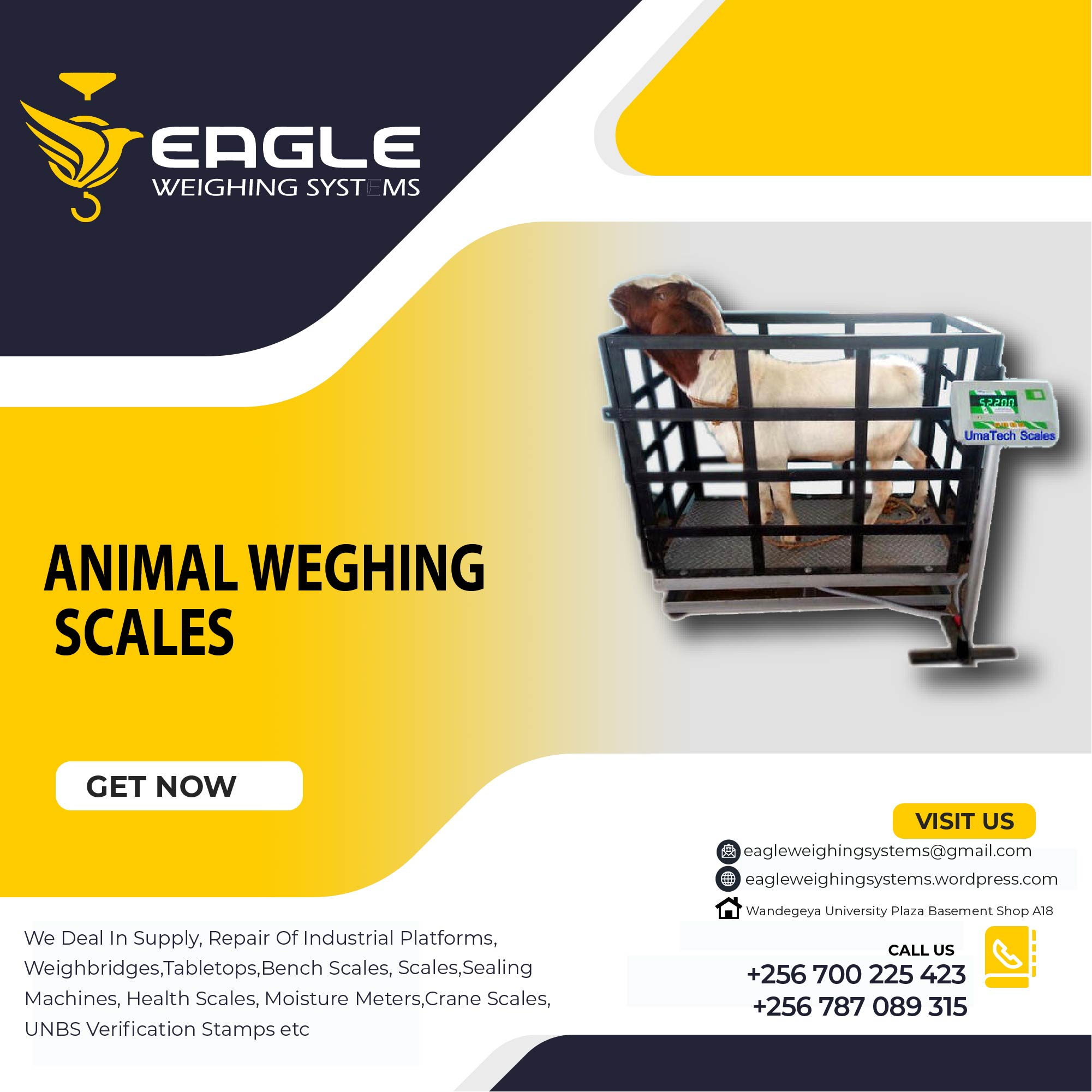 Electronic animal Commercial  weighing scales in Jinja Ugand'