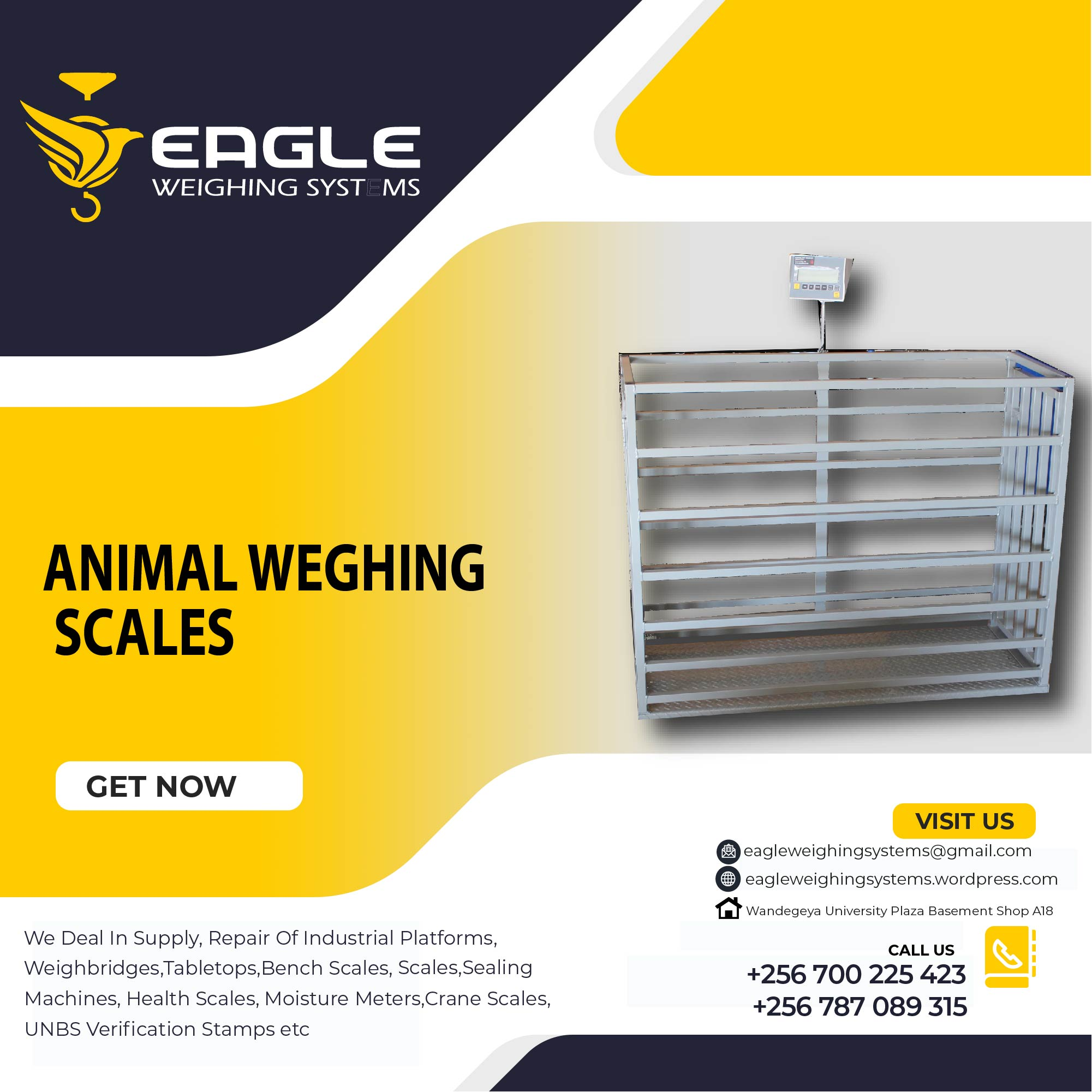 Digital weight 3 ton electric warehouse animal weighing scal'