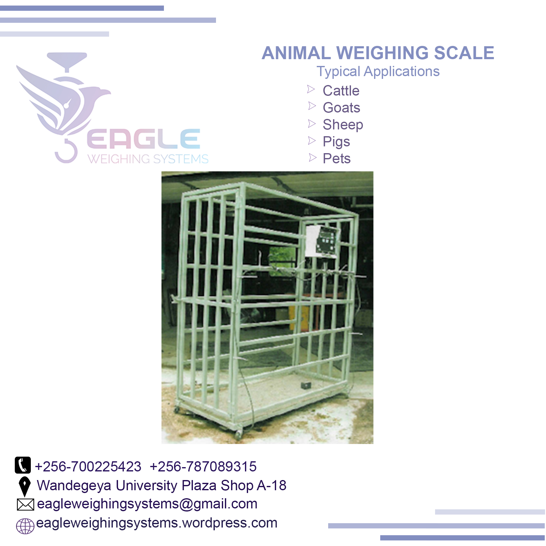 Electronic platform digital animal weighing scale with raili'