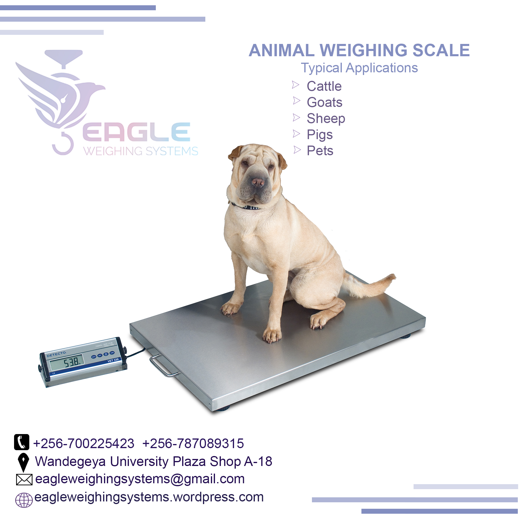 Digital animal weighing scales'