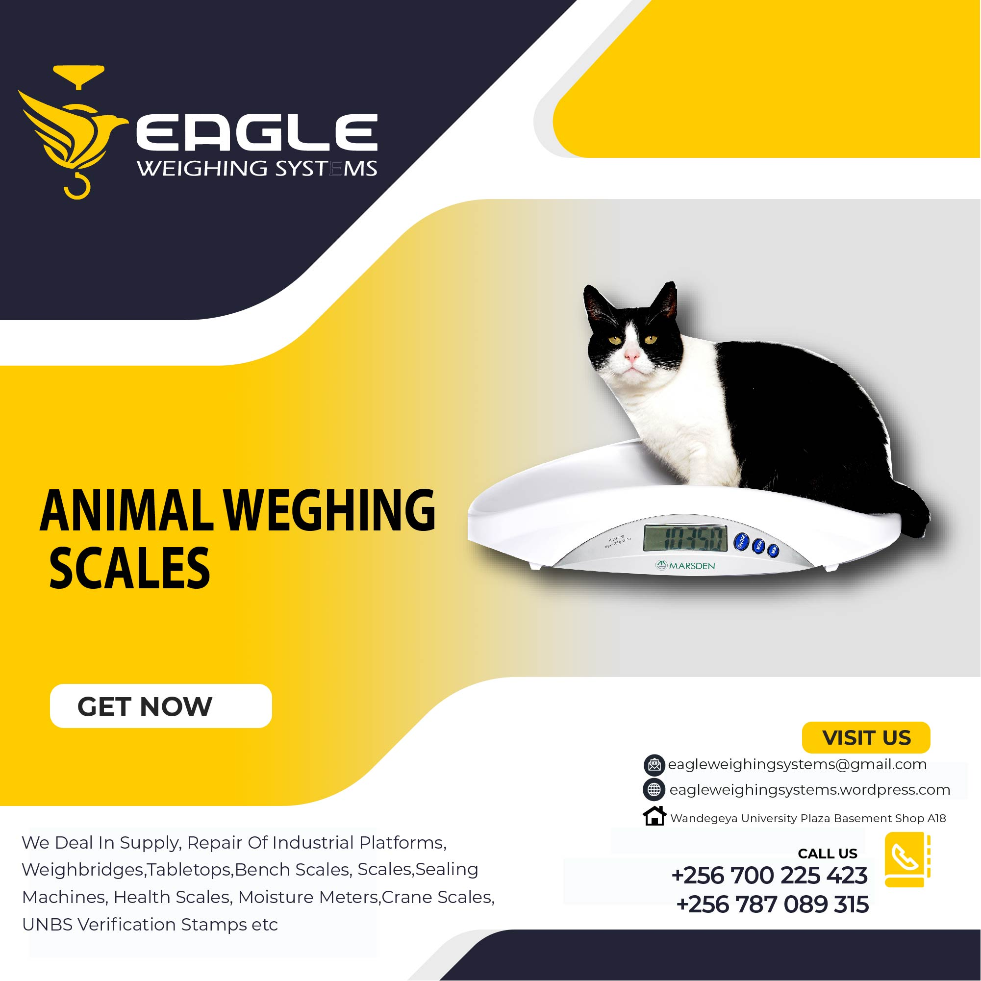Platform floor animal weighing scale'