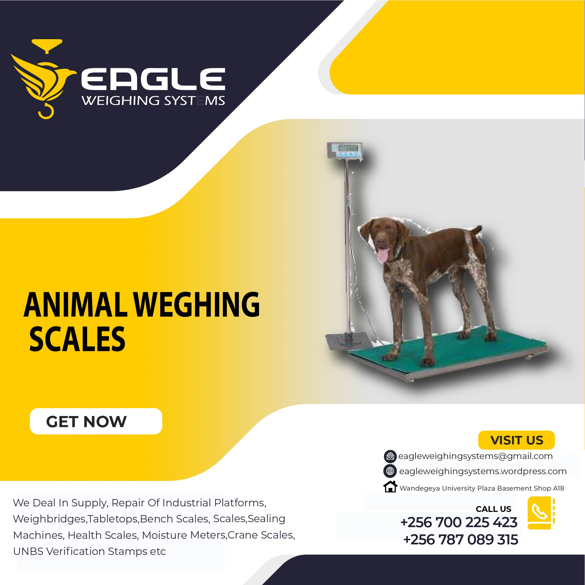 Electronic platform digital animal weighing scale with raili'