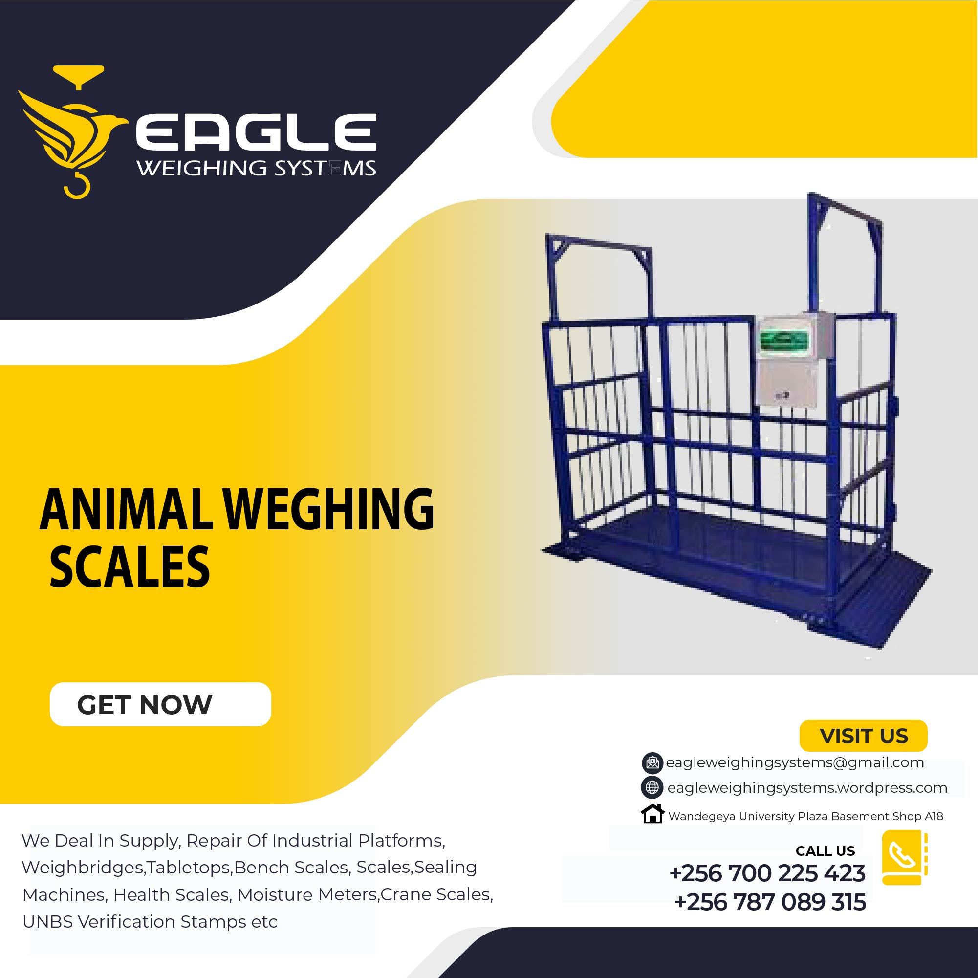 Eagle animal weighing scales 3000 Kg platforms cattle scales'
