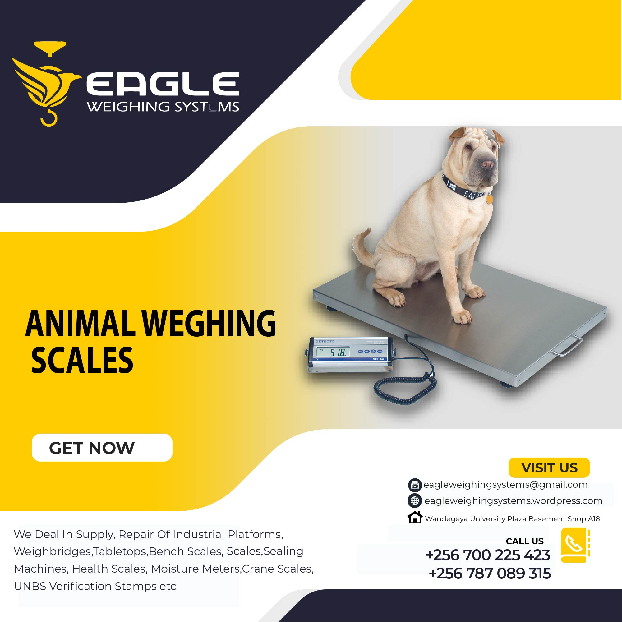 Digital weight 3 ton electric warehouse animal weighing scal'