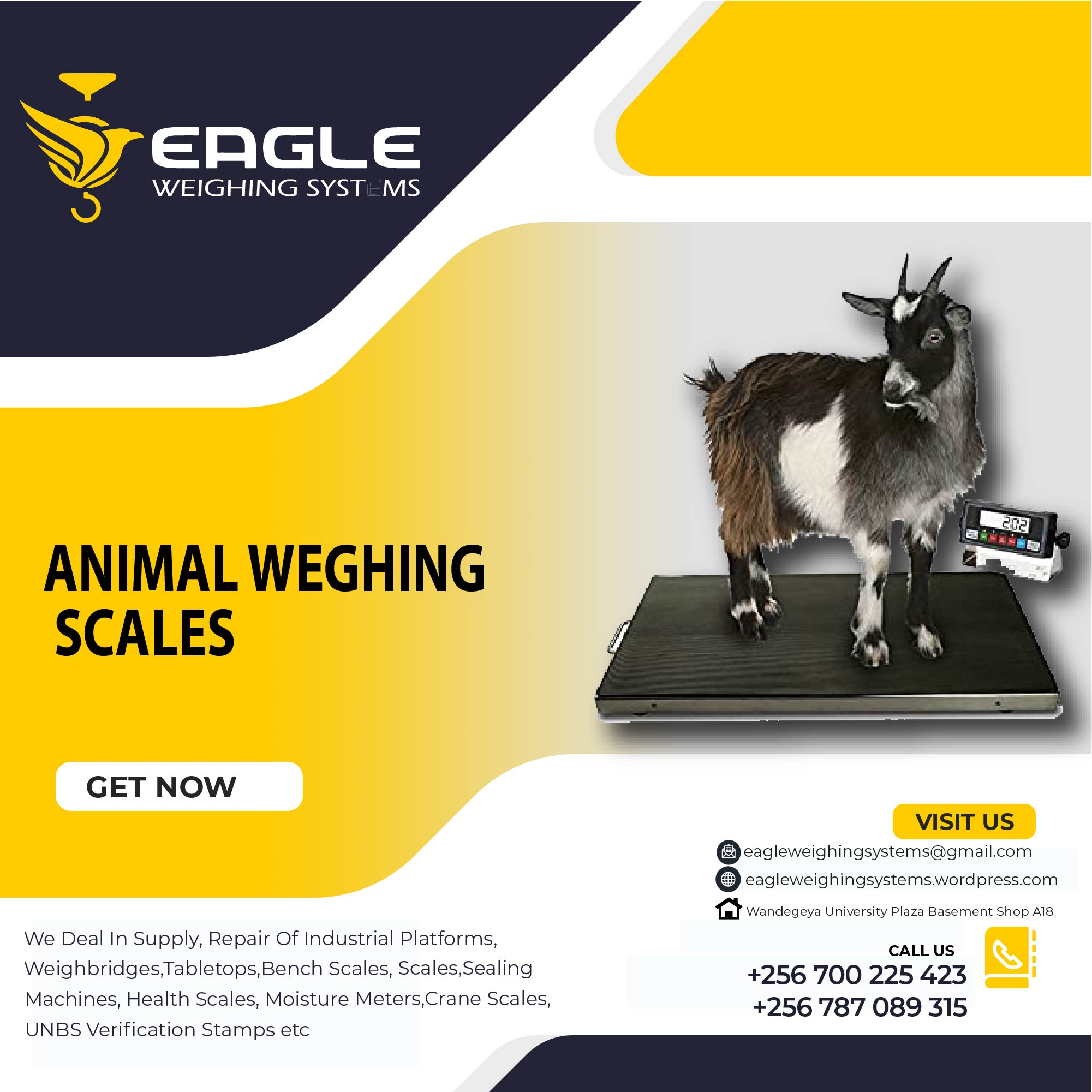 Digital animal weighing scales'