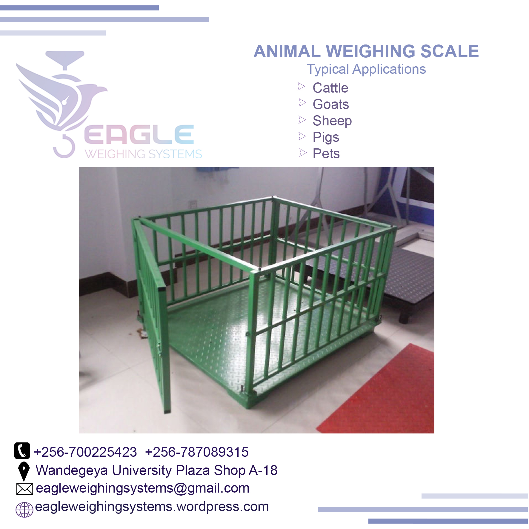 Factory use electronic digital platform animal weighing scal'
