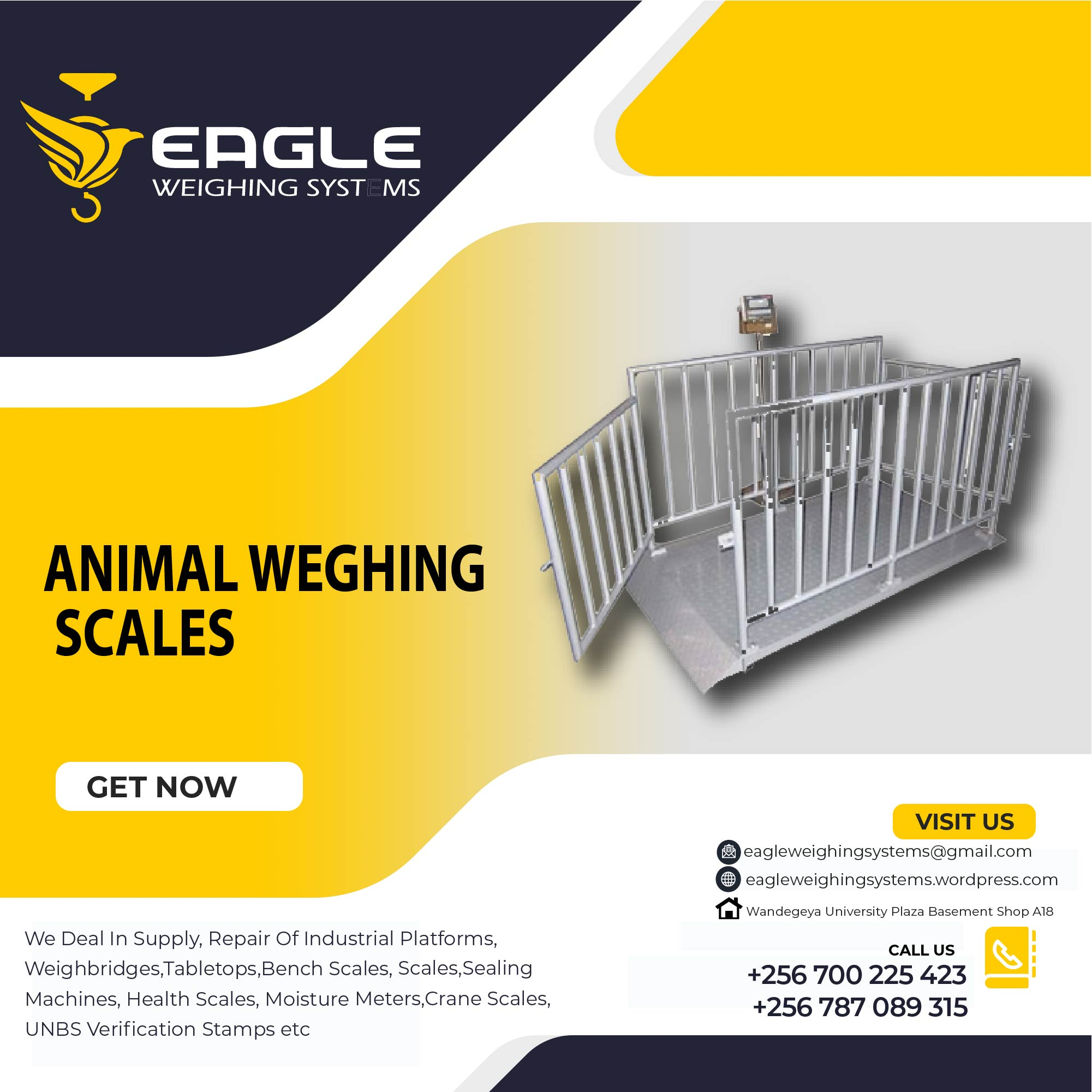 Digital weight 3 ton electric warehouse animal weighing scal'