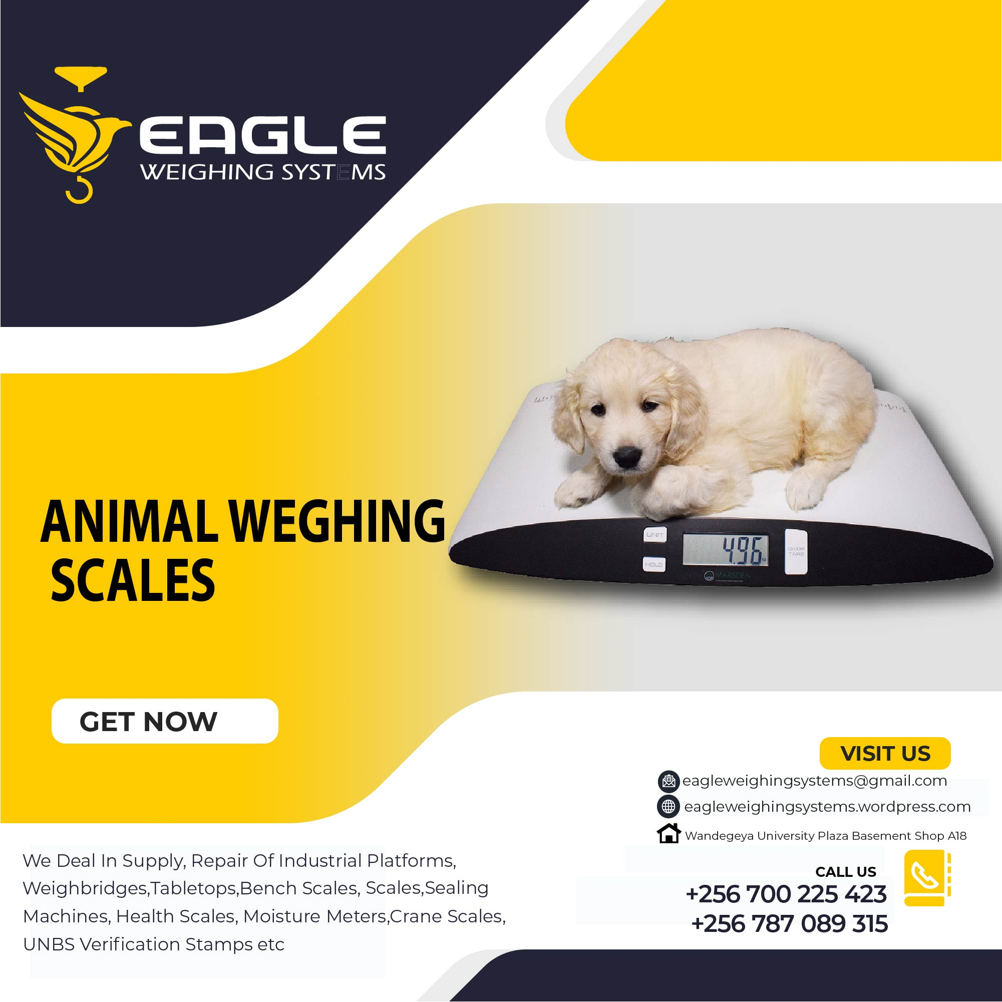 A12E platform animal weighing scales company Kampala Uganda'