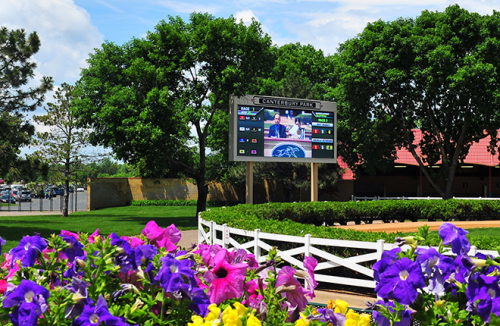 Lighthouse LED Display in Canterbury Park's Paddock Area'