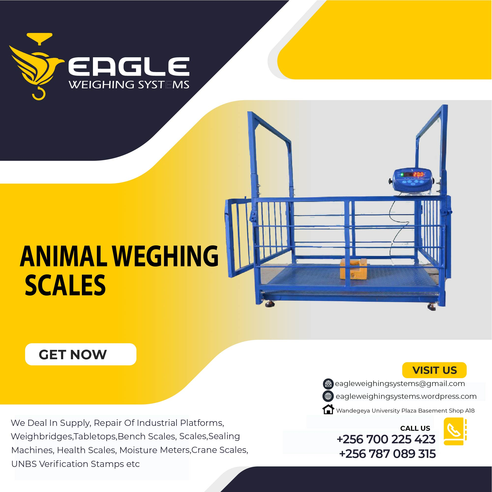 Cattle animal Platform Weighing Scale company in Kampala Uga'