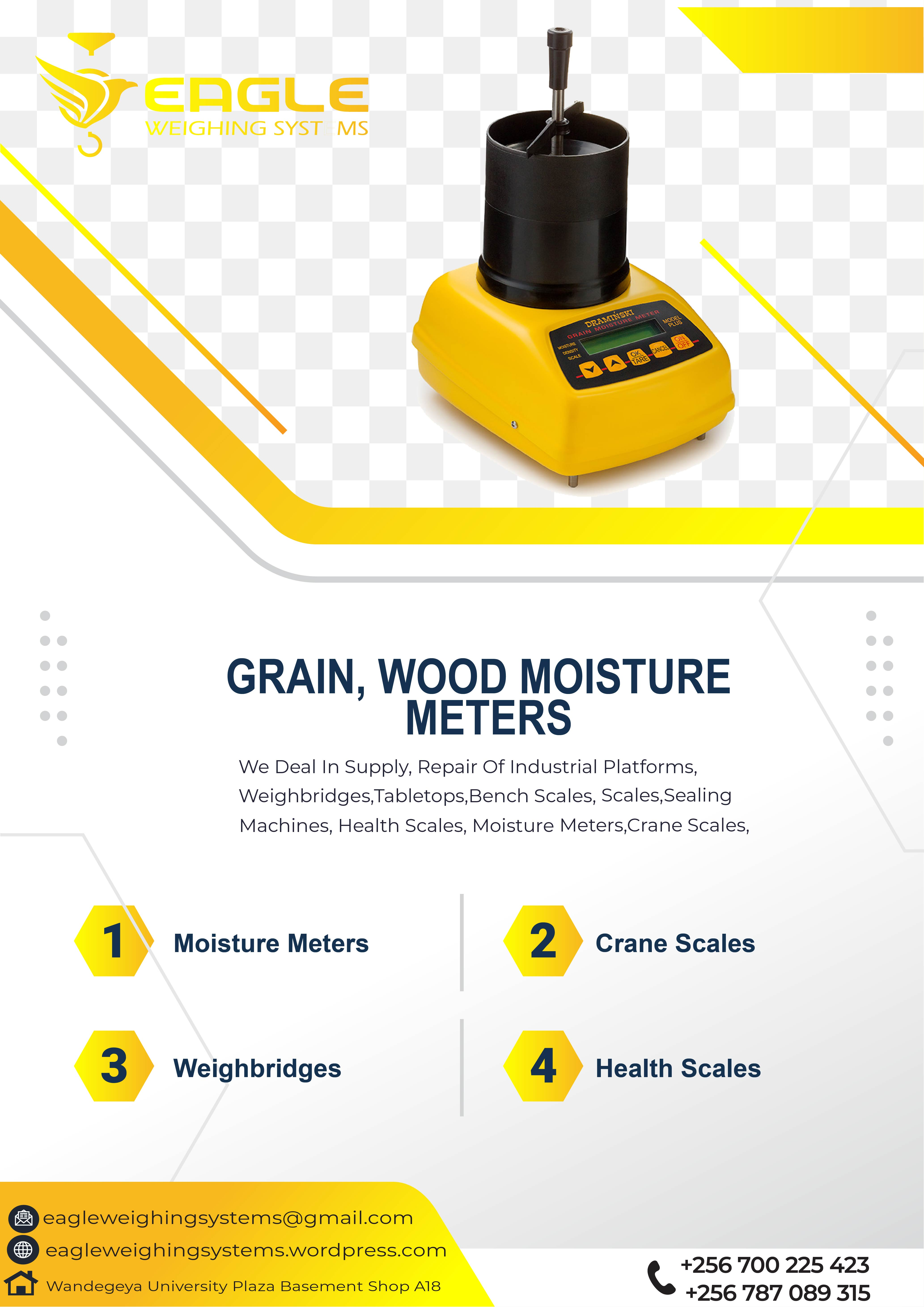 Portable wheat, rice, maize, soya beans grain moisture meter'