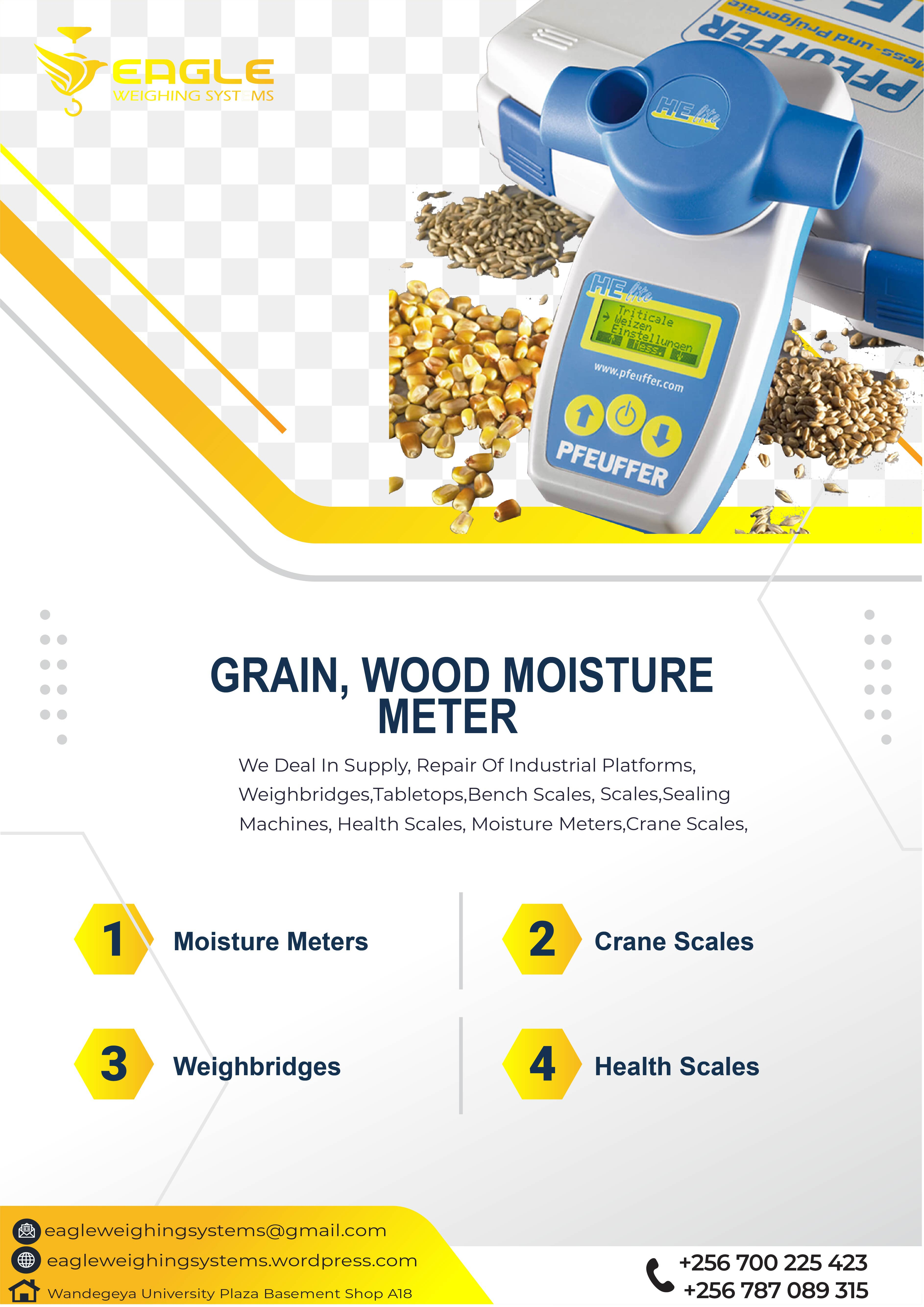 Rice, Wheat, Coffee, Cocoa Moisture Tester supplier in Ugand'