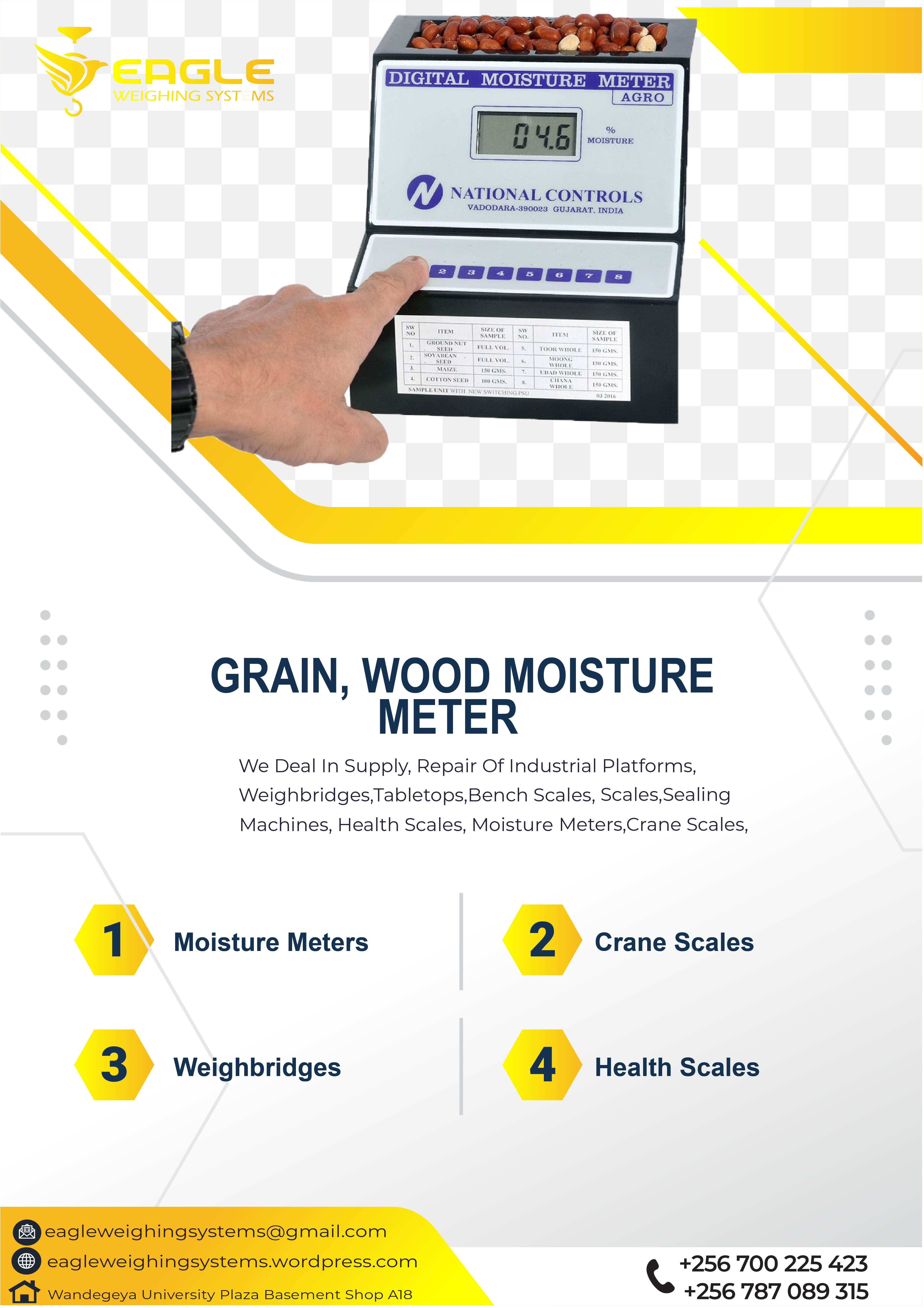 Sorghum moisture meter with probe measuring range in Uganda'