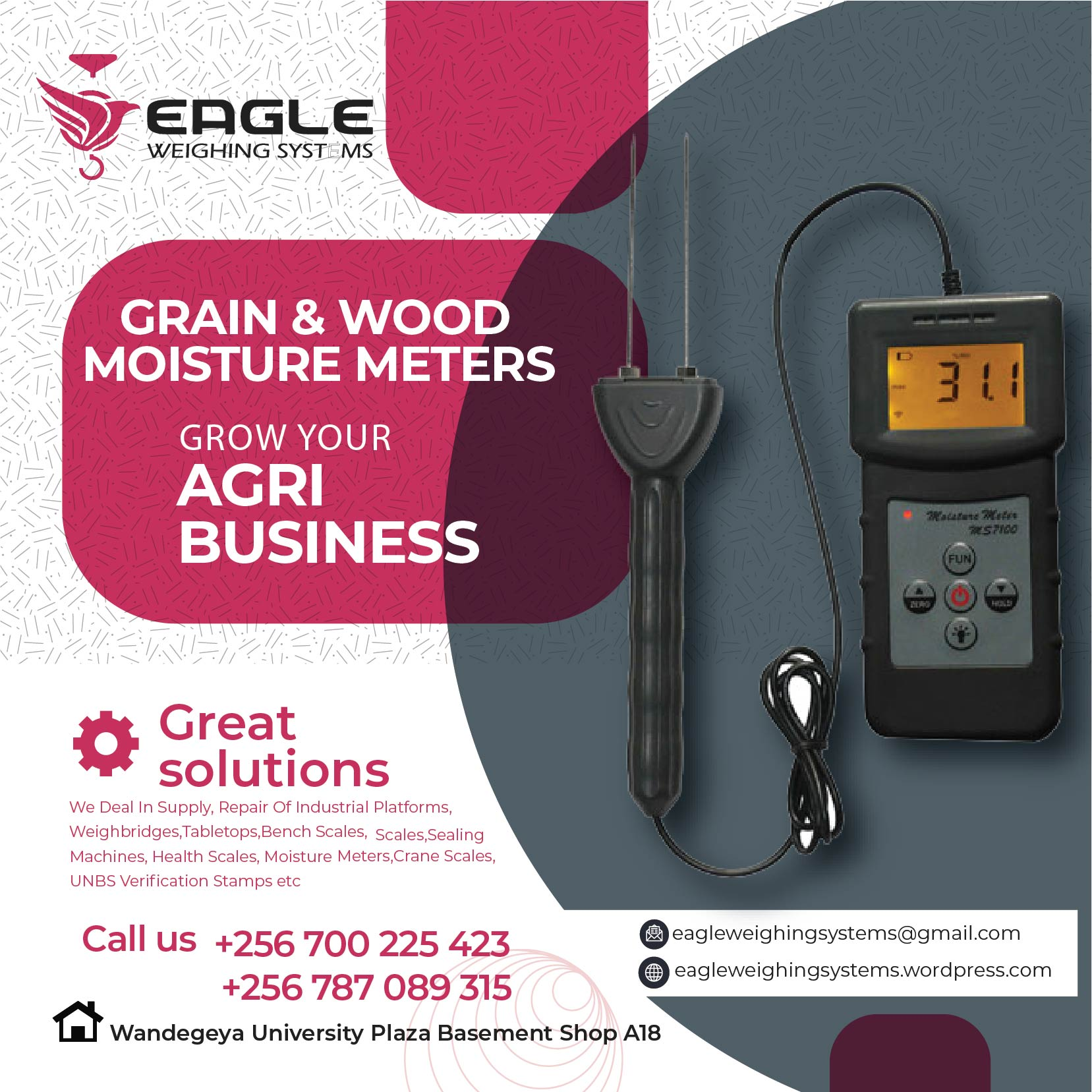 Digital wood moisture meters with long probe in Uganda'