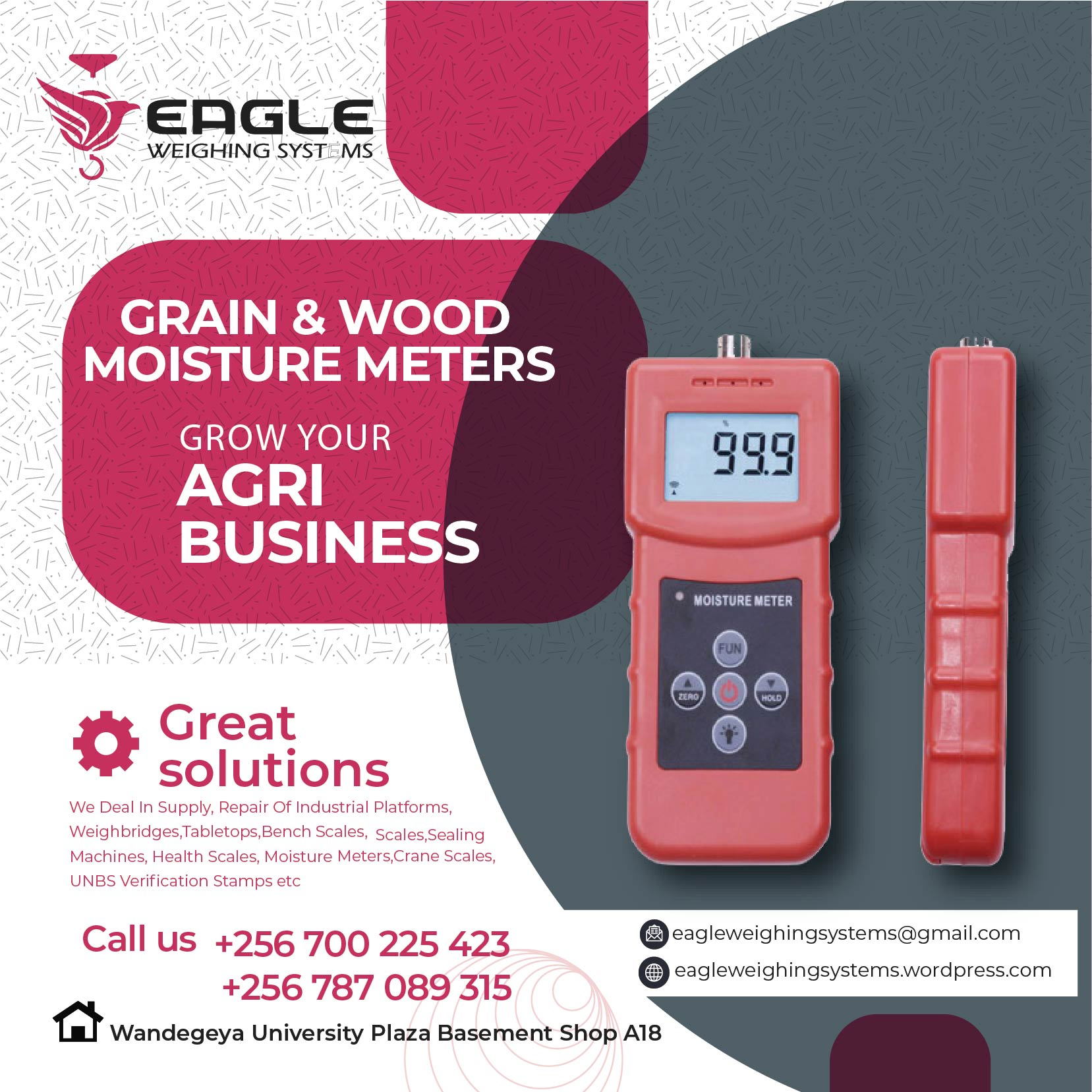 Portable Green Backlight wood, grain moisture meter in Ugand'