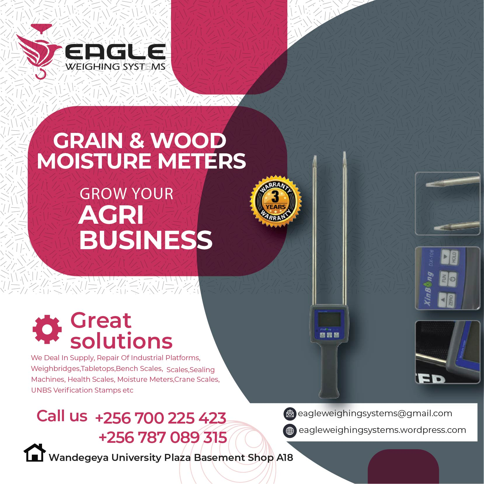 2 pins wood and grain moisture meters in Uganda'