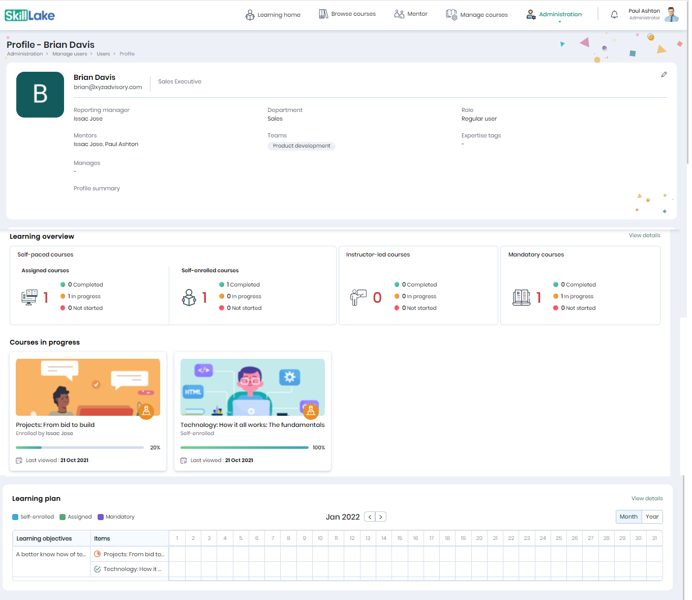Managing users, departments and teams'