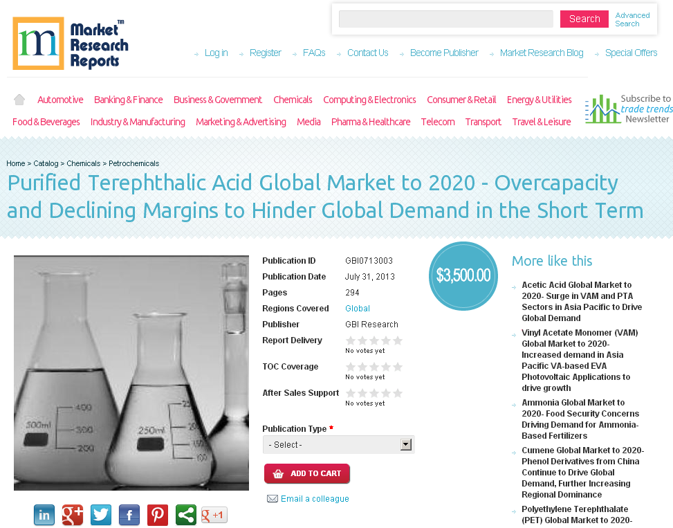 Purified Terephthalic Acid Global Market to 2020'