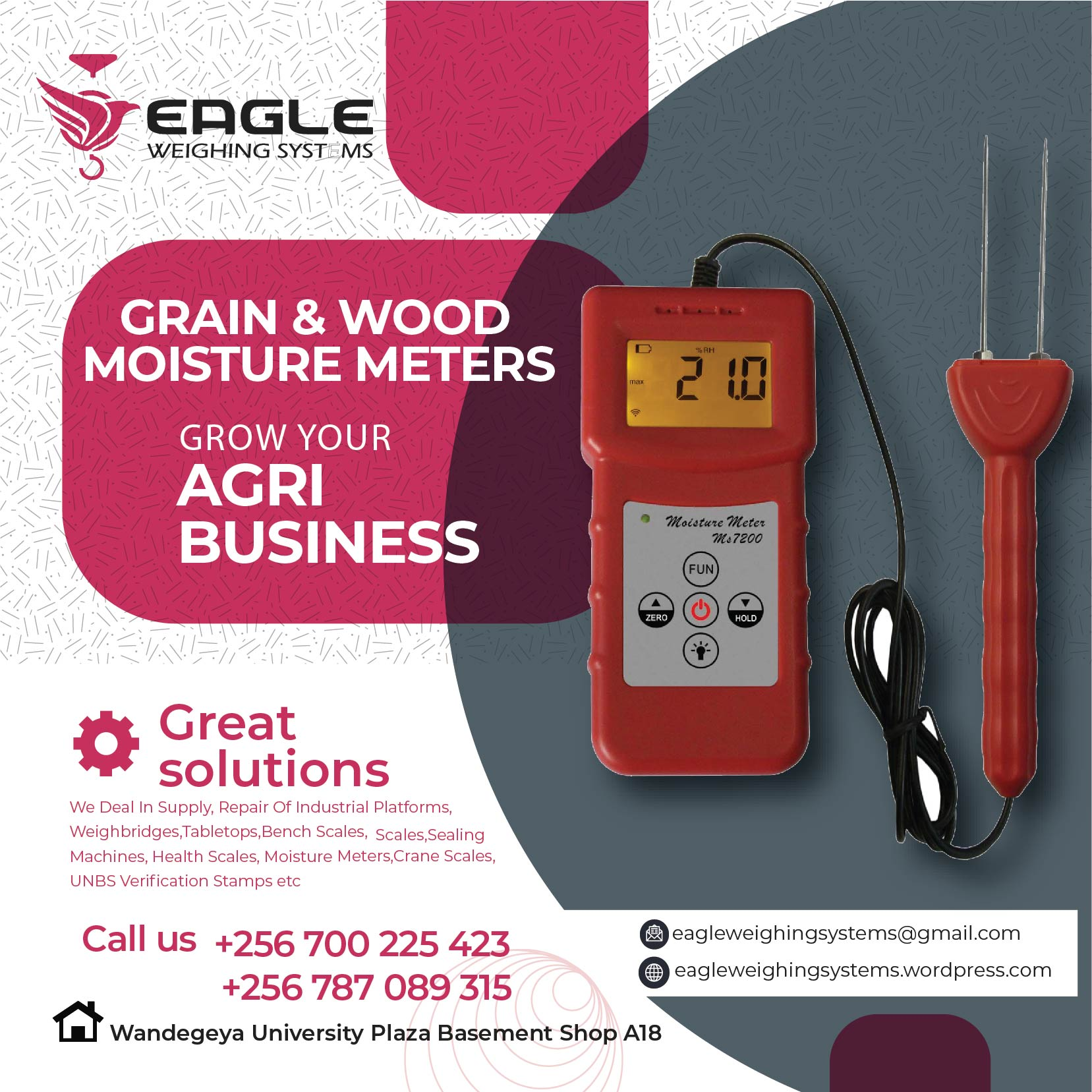 2 pins wood and grain moisture meters in Uganda'