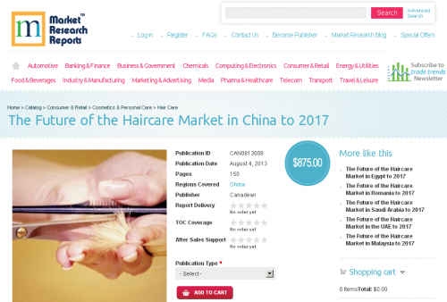 Future of the Haircare Market in China to 2017'