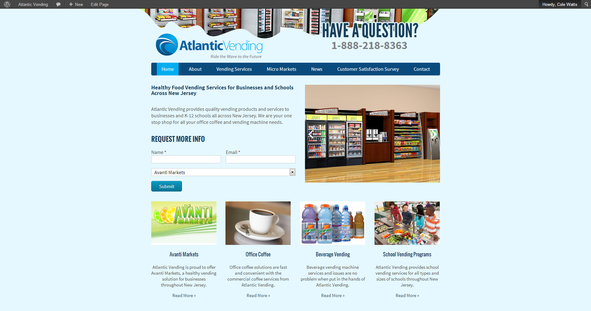 Atlantic Vending launches new website.'