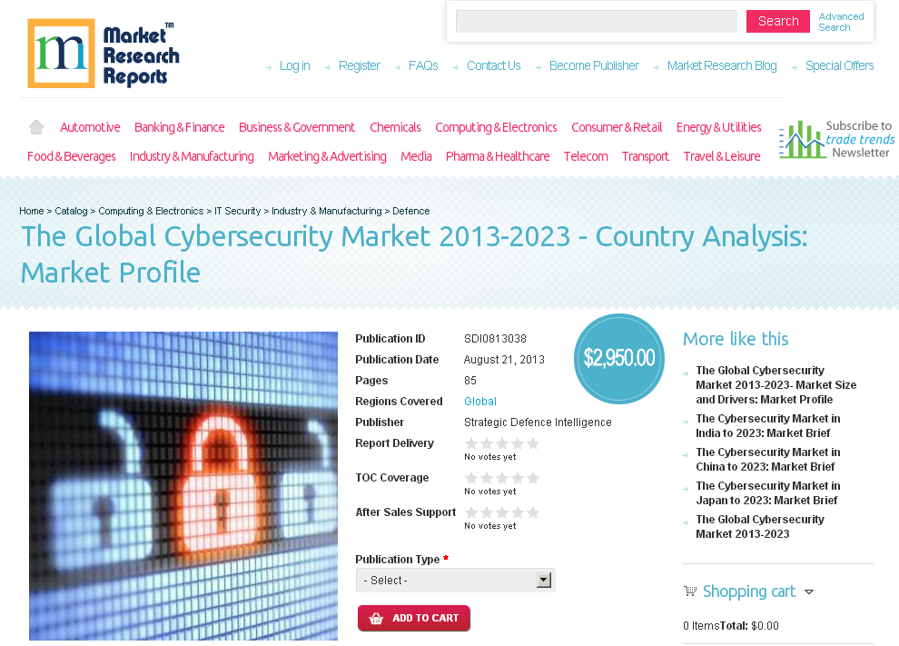 Global Cyber security Market 2013-2023 - Country Analysis'