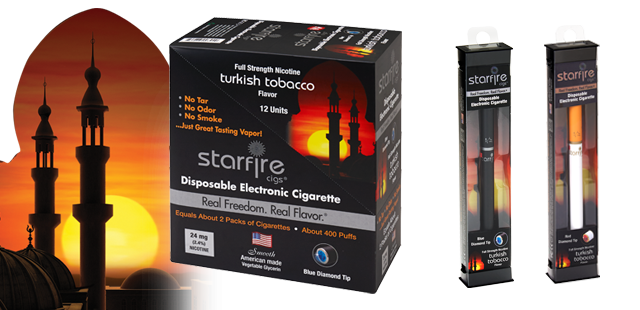 Disposable E-Cigarettes from Starfire Cigs, Turkish Tobacco