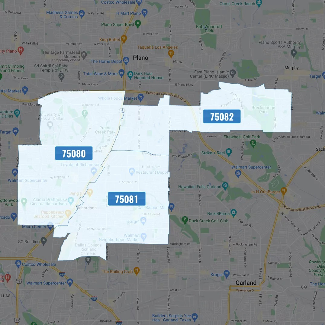 Zip Code Map Richardson Tx'