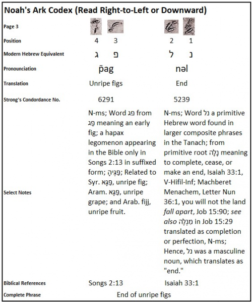Dr. Joel Klenck, Noah's Ark Codex Translation, 3:1-4'