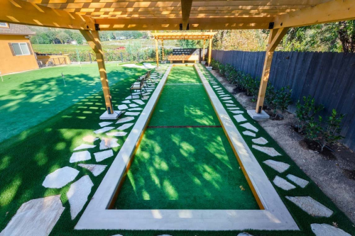 Artificial grass for bocce courts'