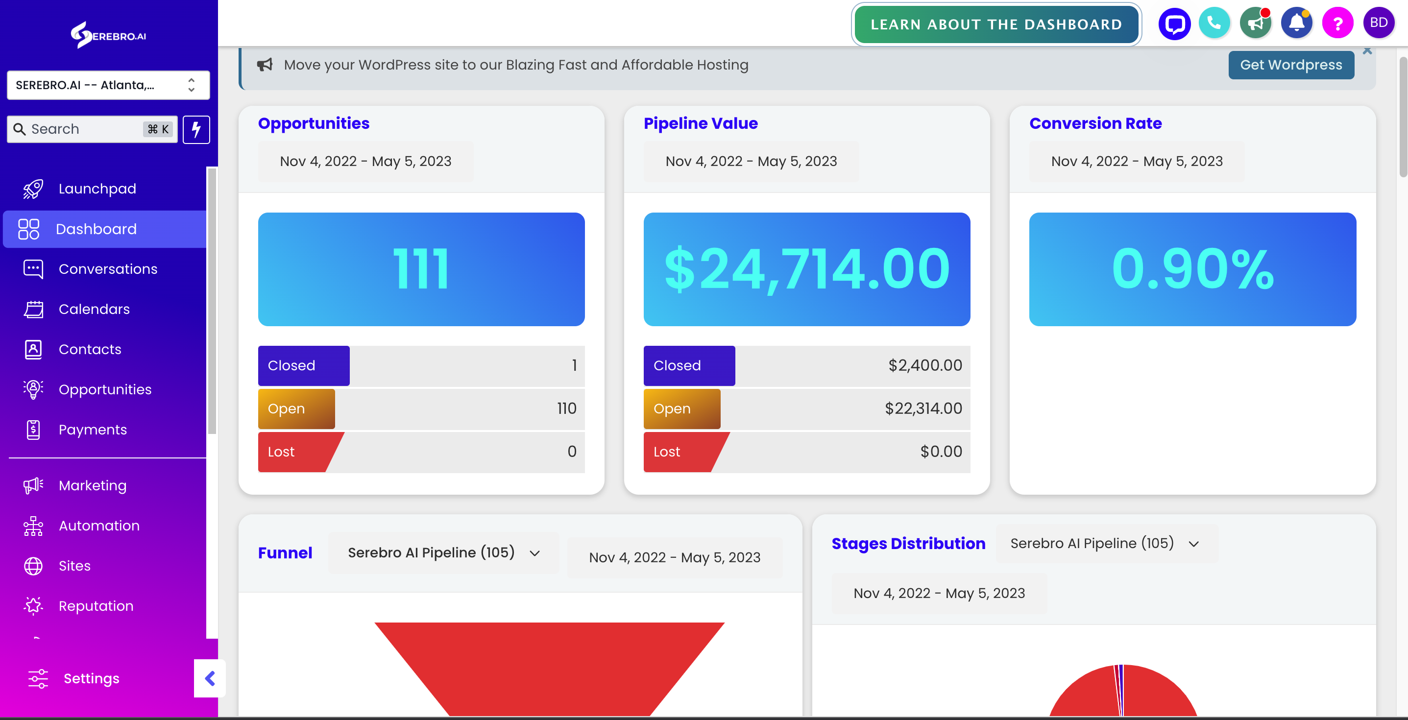 Serebro AI Dashboard'