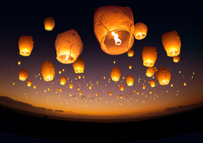 sky lanterns'