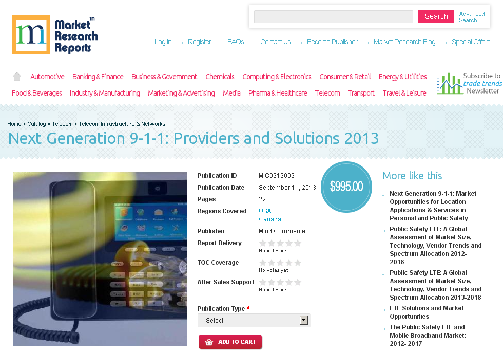 Next Generation 9-1-1: Providers and Solutions 2013'